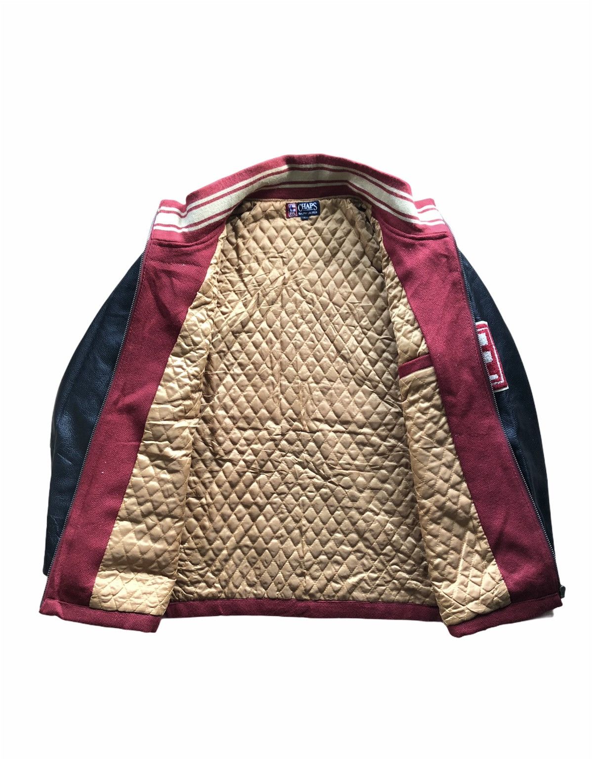 Polo Ralph Lauren 1990s Polo Ralph Laurent Leather Sleeve Letterman Jacket Size US L / EU 52-54 / 3 - 5 Thumbnail