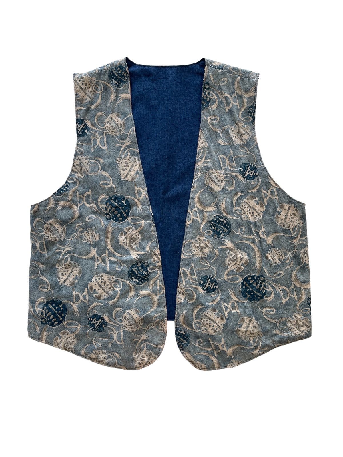 Vintage Reversible Handmade Patchwork Sashiko Kapital Style Vest Size US M / EU 48-50 / 2 - 3 Thumbnail