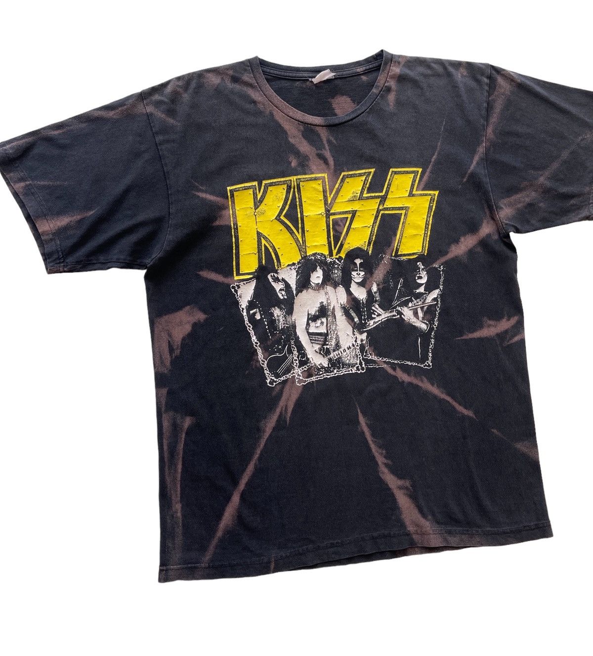 Band Tees Vintage Kiss Tie Dye Bleach Tees Size US XL / EU 56 / 4 - 6 Thumbnail