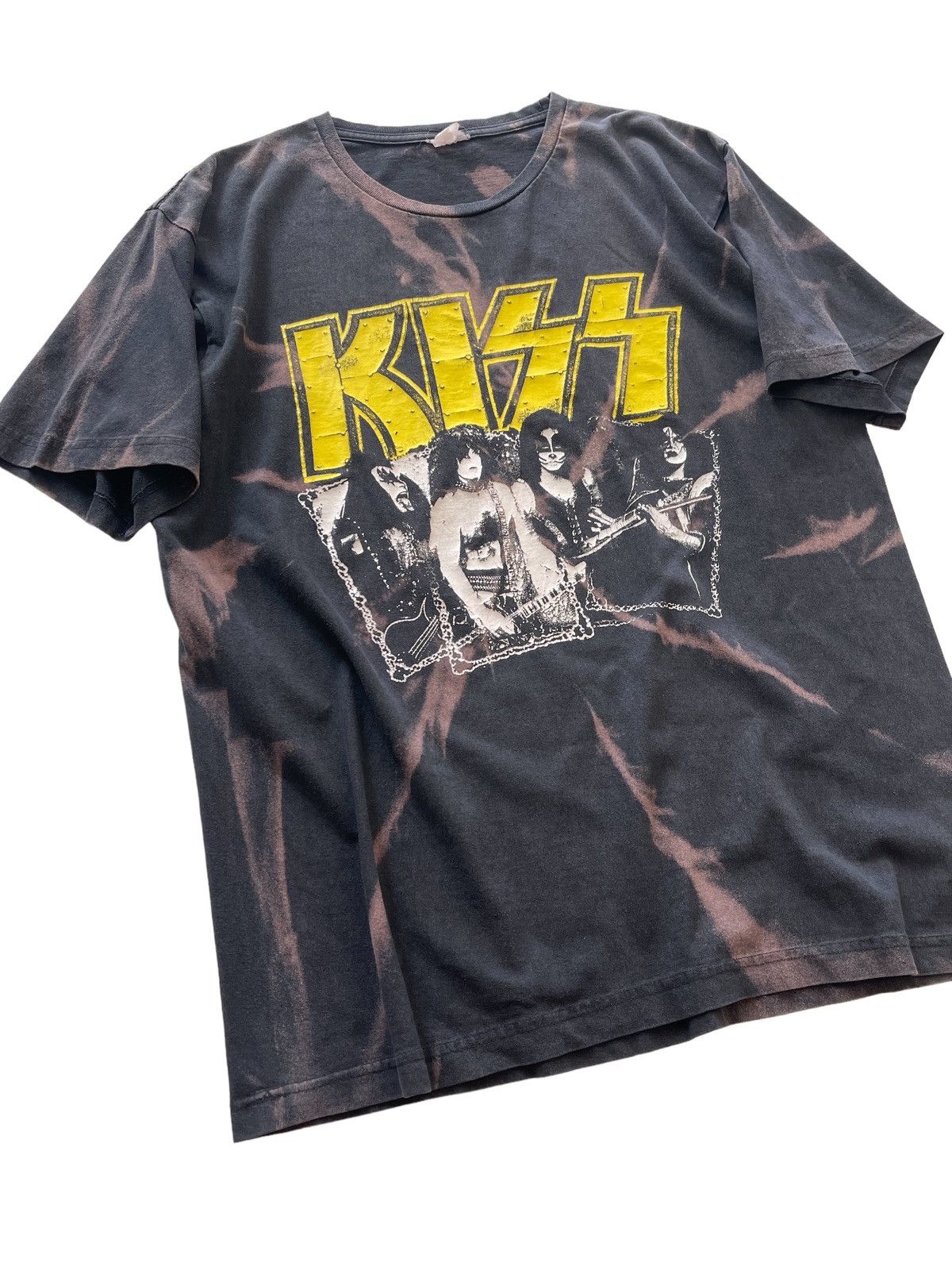 Band Tees Vintage Kiss Tie Dye Bleach Tees Size US XL / EU 56 / 4 - 7 Thumbnail