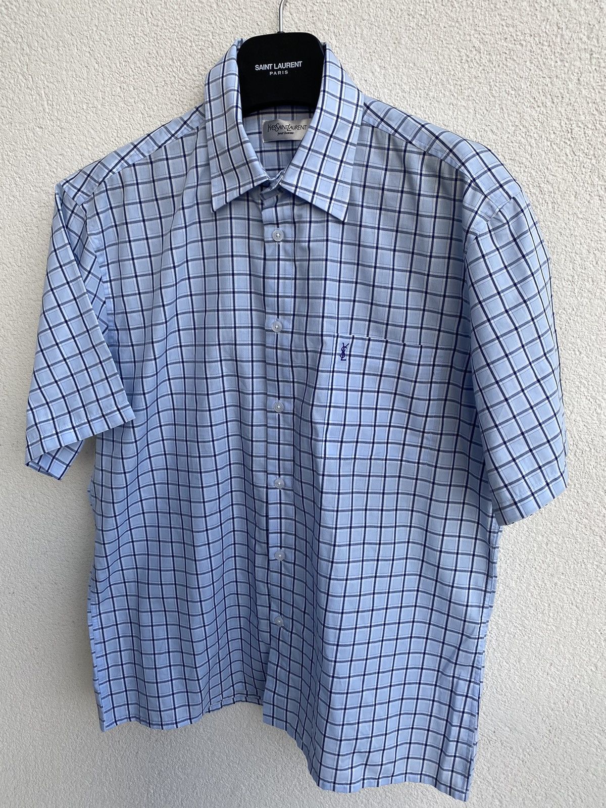 Yves Saint Laurent Summer YSL Shirt Logo Plaid Size US L / EU 52-54 / 3 - 3 Thumbnail