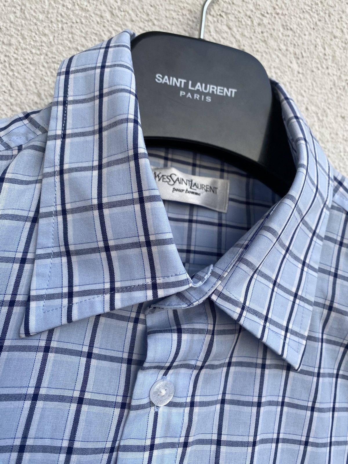Yves Saint Laurent Summer YSL Shirt Logo Plaid Size US L / EU 52-54 / 3 - 7 Thumbnail