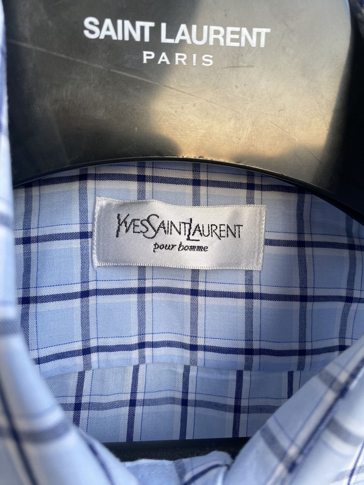Yves Saint Laurent Summer YSL Shirt Logo Plaid Size US L / EU 52-54 / 3 - 4 Thumbnail