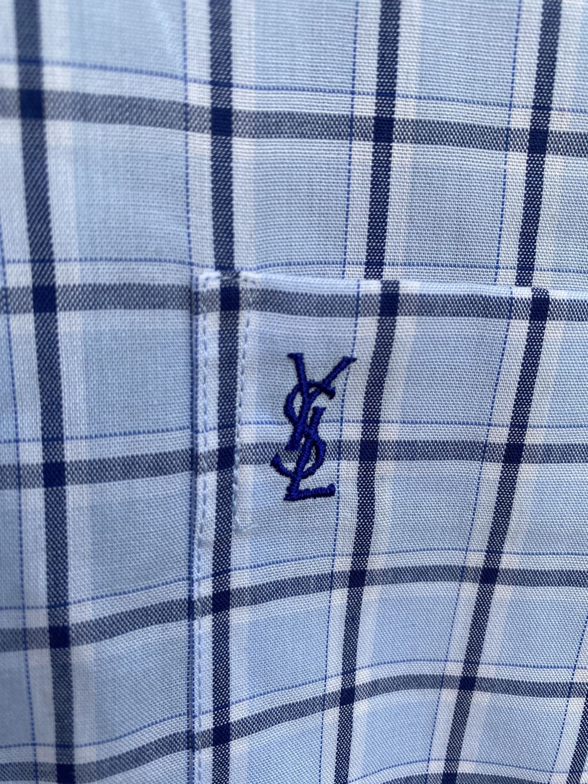 Yves Saint Laurent Summer YSL Shirt Logo Plaid Size US L / EU 52-54 / 3 - 2 Thumbnail