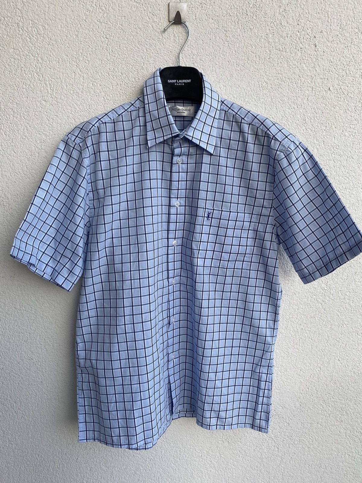Yves Saint Laurent Summer YSL Shirt Logo Plaid Size US L / EU 52-54 / 3 - 6 Thumbnail