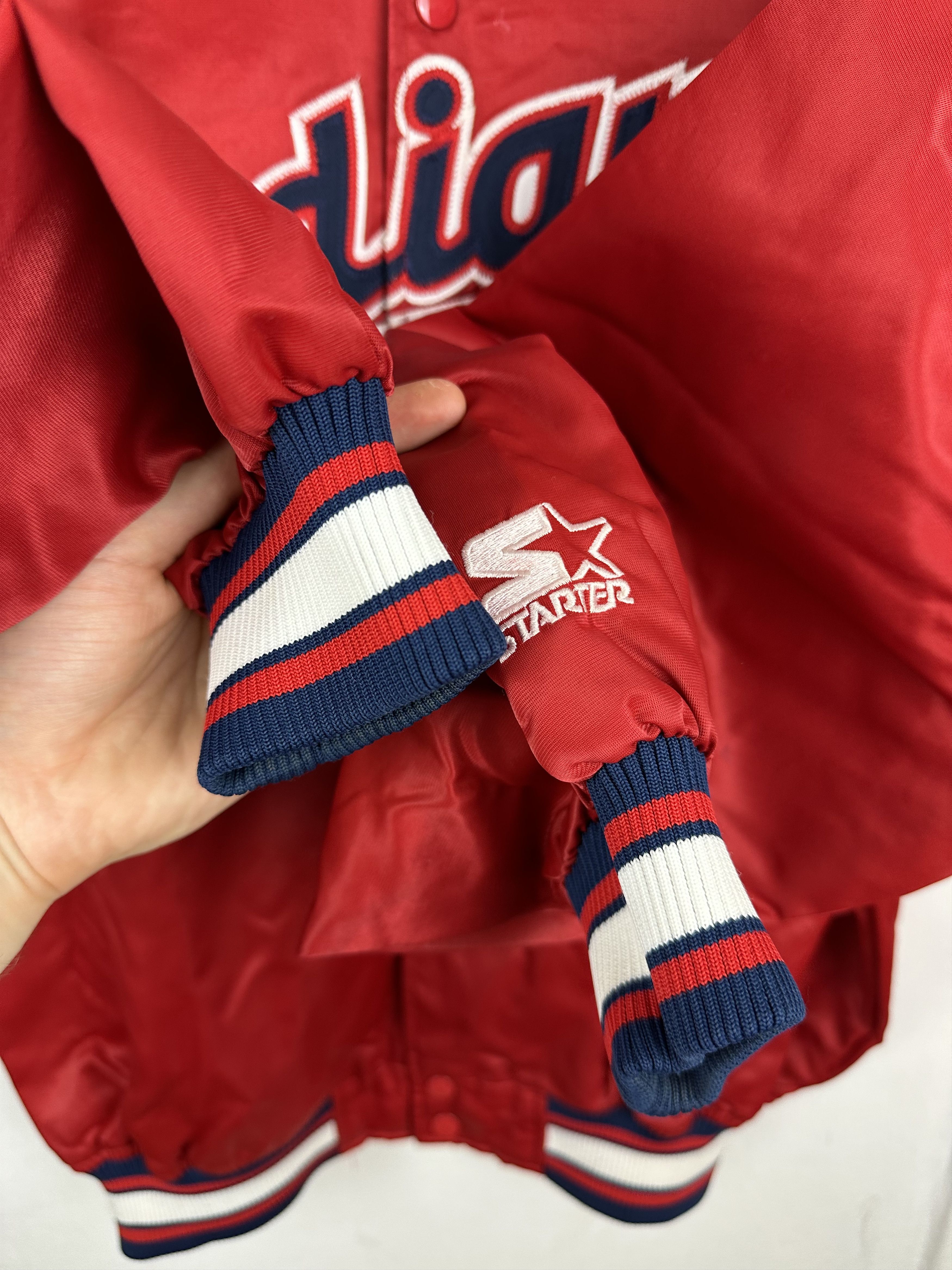 MLB × Starter × Vintage Vintage MLB Cleveland Indians Starter Satin Jacket Diamond Size US L / EU 52-54 / 3 - 3 Thumbnail