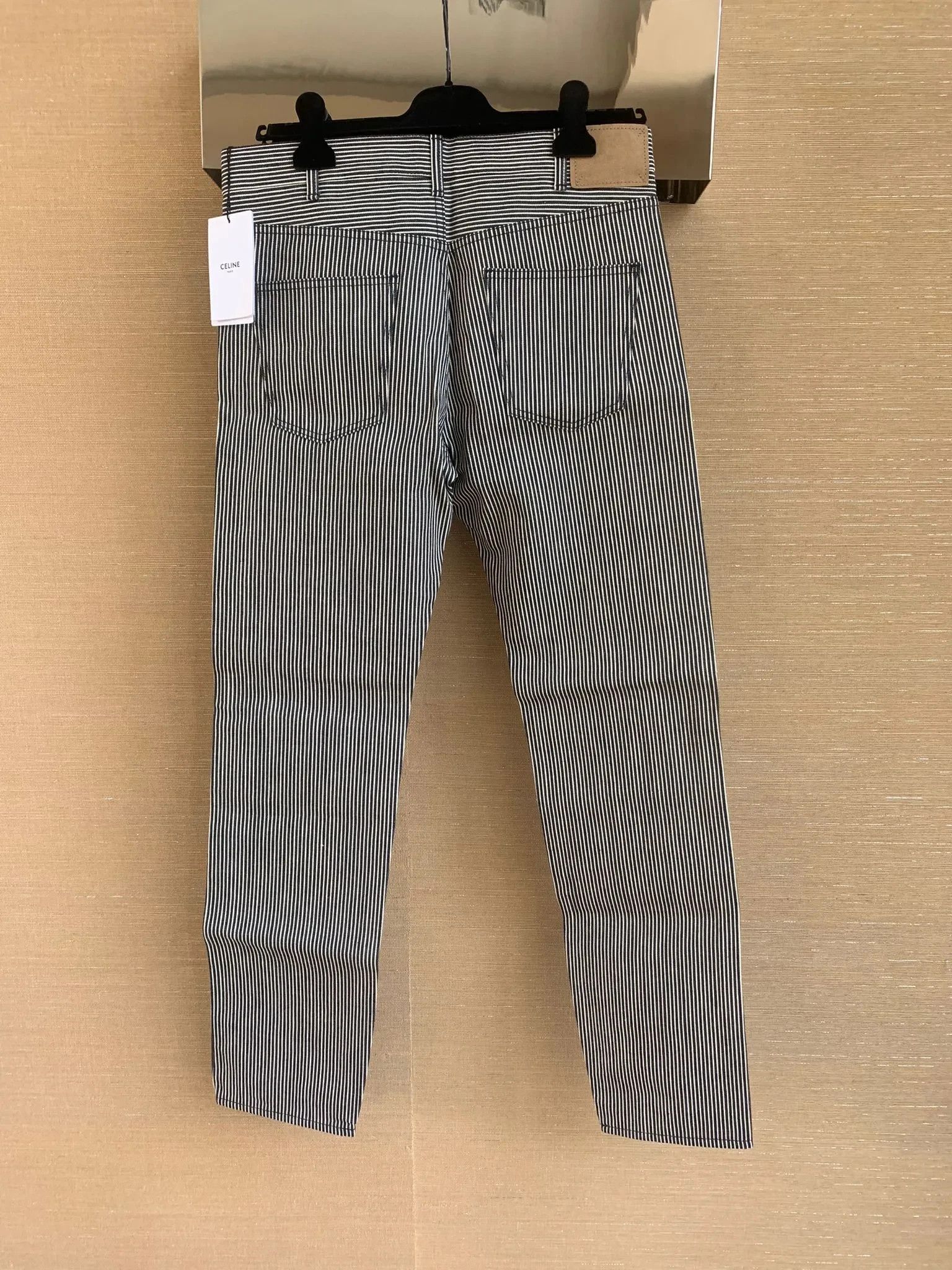 Celine Slim Low Rise Patch Denim in Hickory Stripe Size US 28 / EU 44 - 11 Thumbnail