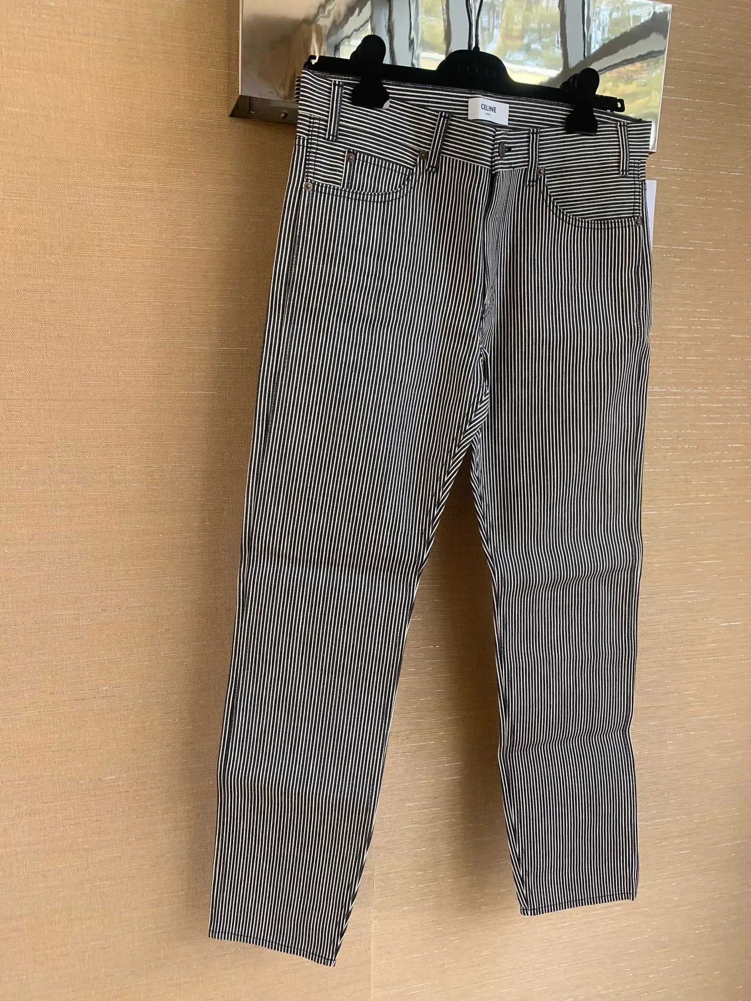 Celine Slim Low Rise Patch Denim in Hickory Stripe Size US 28 / EU 44 - 5 Thumbnail