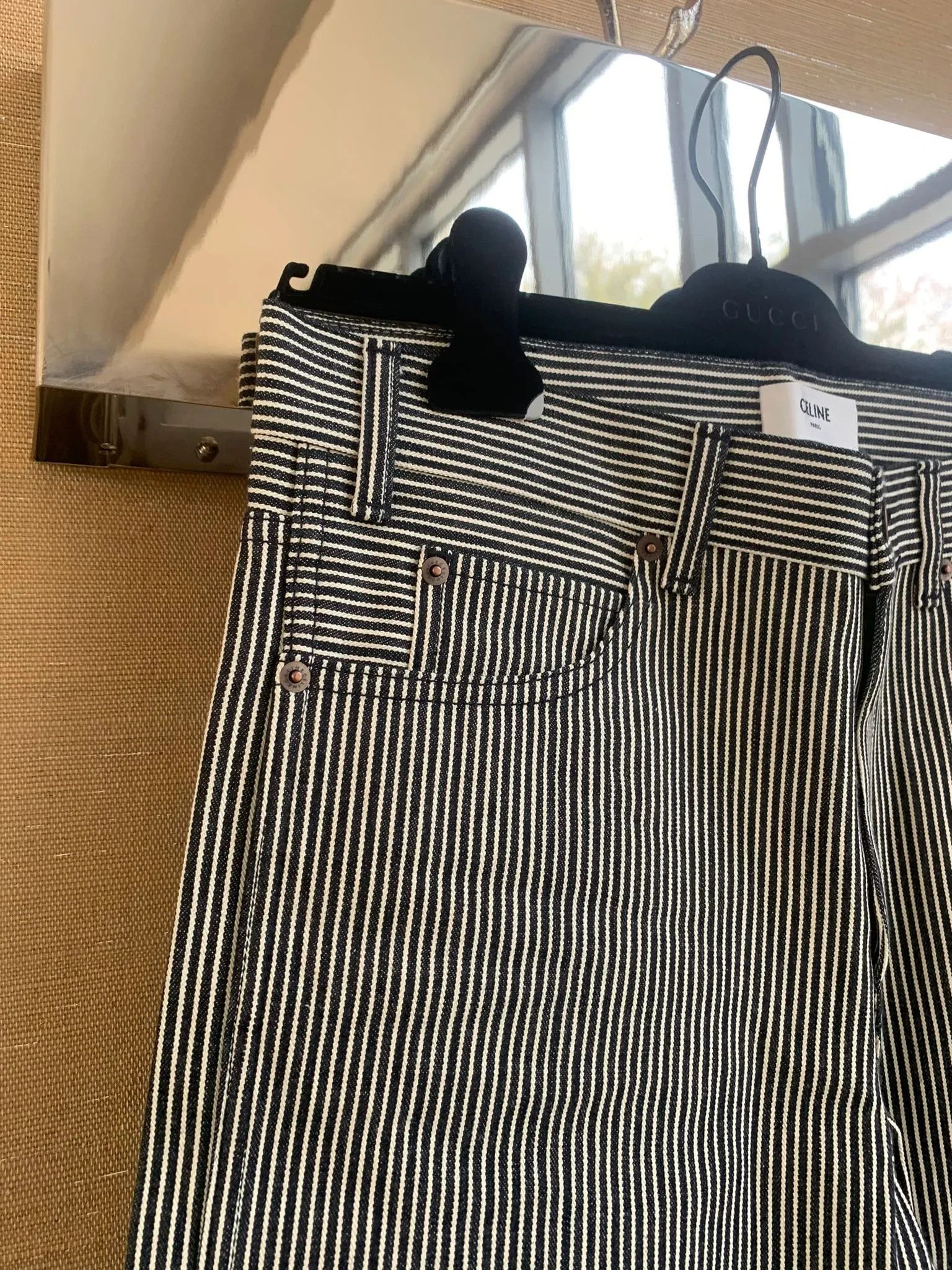 Celine Slim Low Rise Patch Denim in Hickory Stripe Size US 28 / EU 44 - 6 Thumbnail