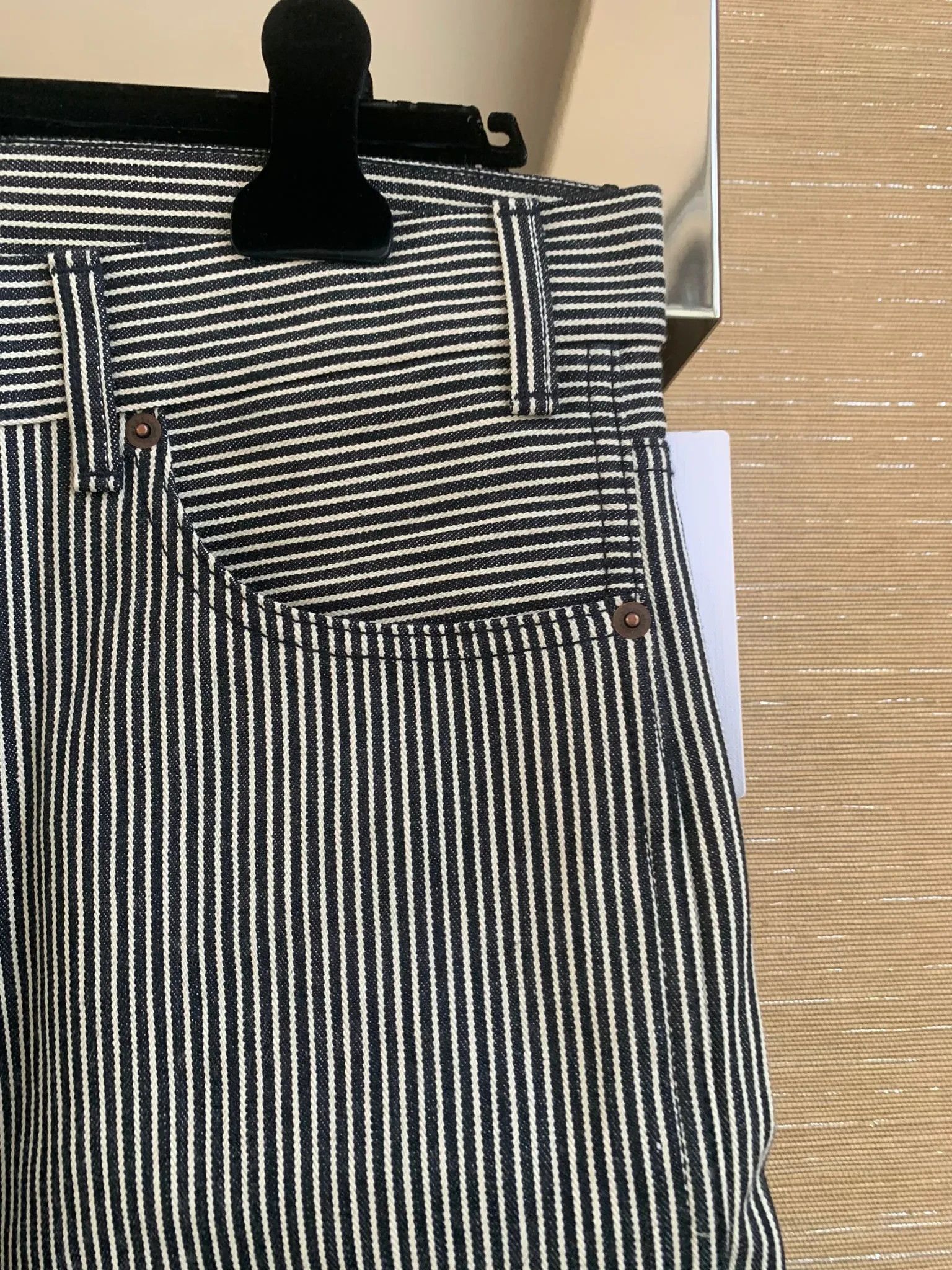Celine Slim Low Rise Patch Denim in Hickory Stripe Size US 28 / EU 44 - 10 Thumbnail
