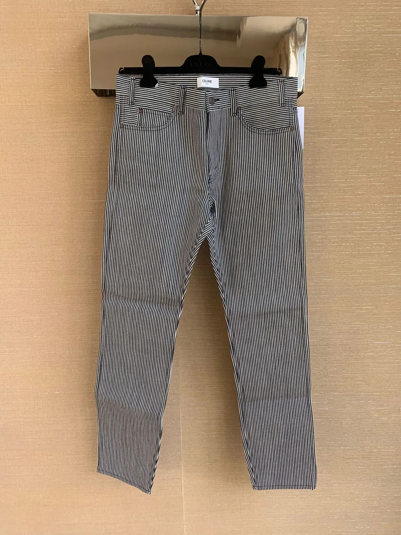 Celine Slim Low Rise Patch Denim in Hickory Stripe Size US 28 / EU 44 - 1 Thumbnail