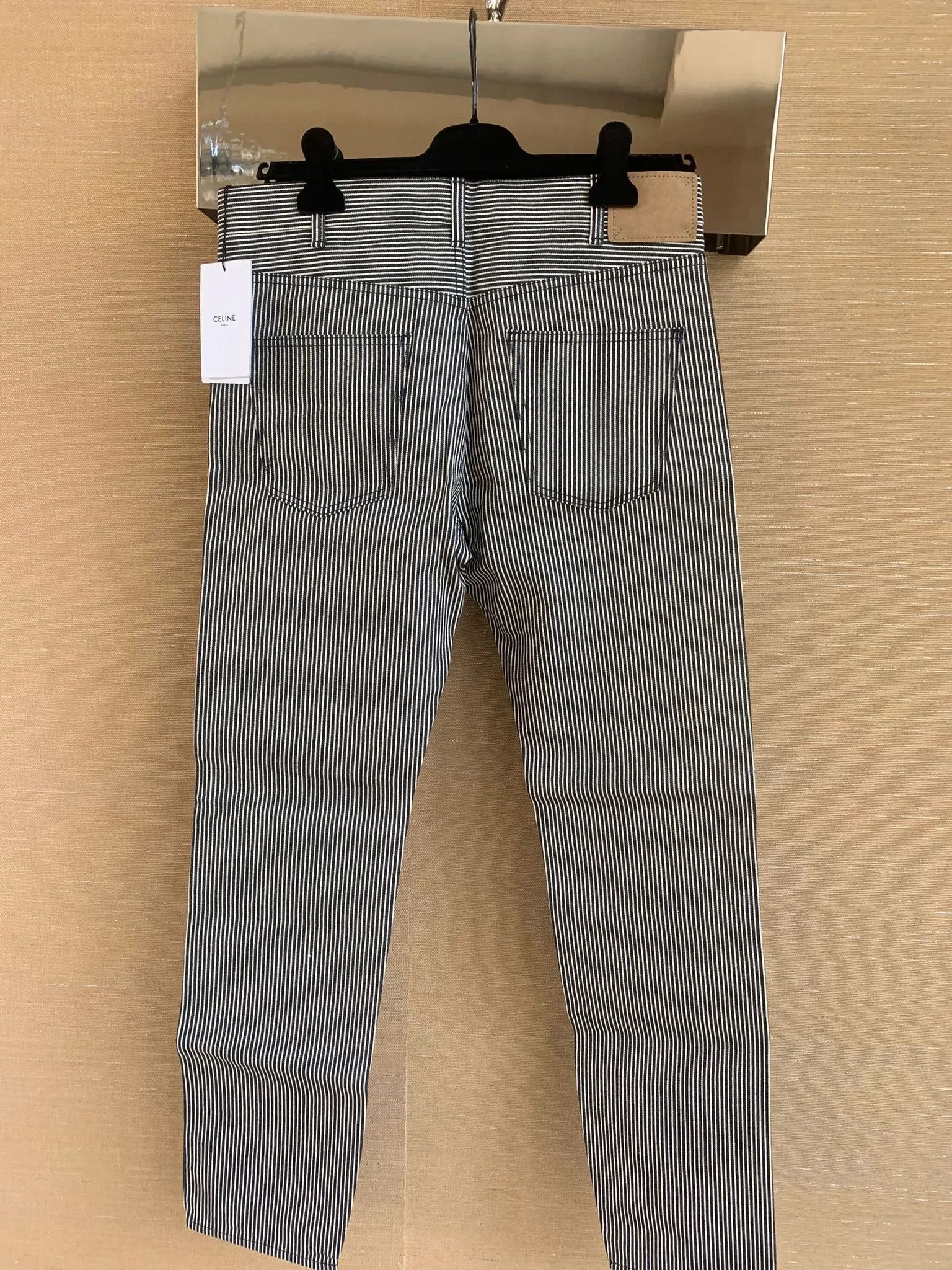 Celine Slim Low Rise Patch Denim in Hickory Stripe Size US 28 / EU 44 - 12 Thumbnail