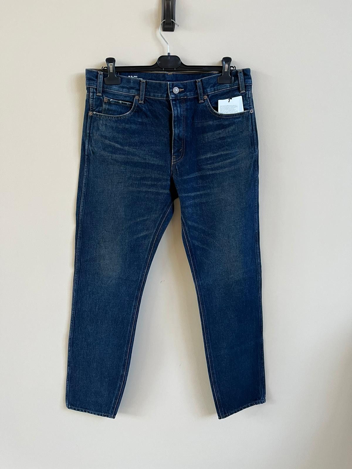 Image of Celine Classic Cotton Rigid Denim In Indigo, Men's (Size 30)