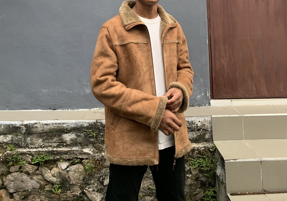 Vintage 👹Vintage CARTER'S Fur Lining Brown Leather Jacket Size US L / EU 52-54 / 3 - 2 Thumbnail