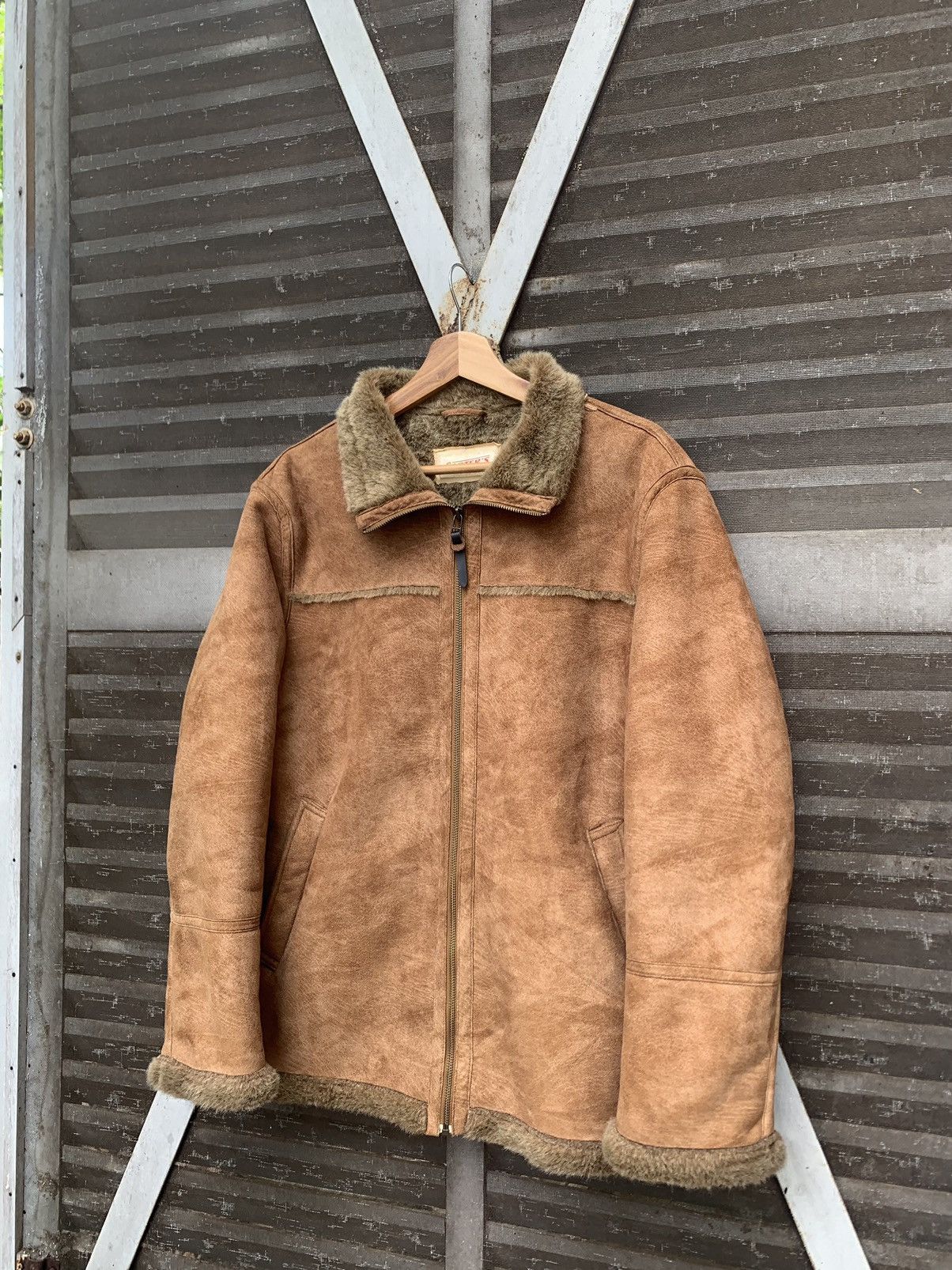 Vintage 👹Vintage CARTER'S Fur Lining Brown Leather Jacket Size US L / EU 52-54 / 3 - 11 Thumbnail