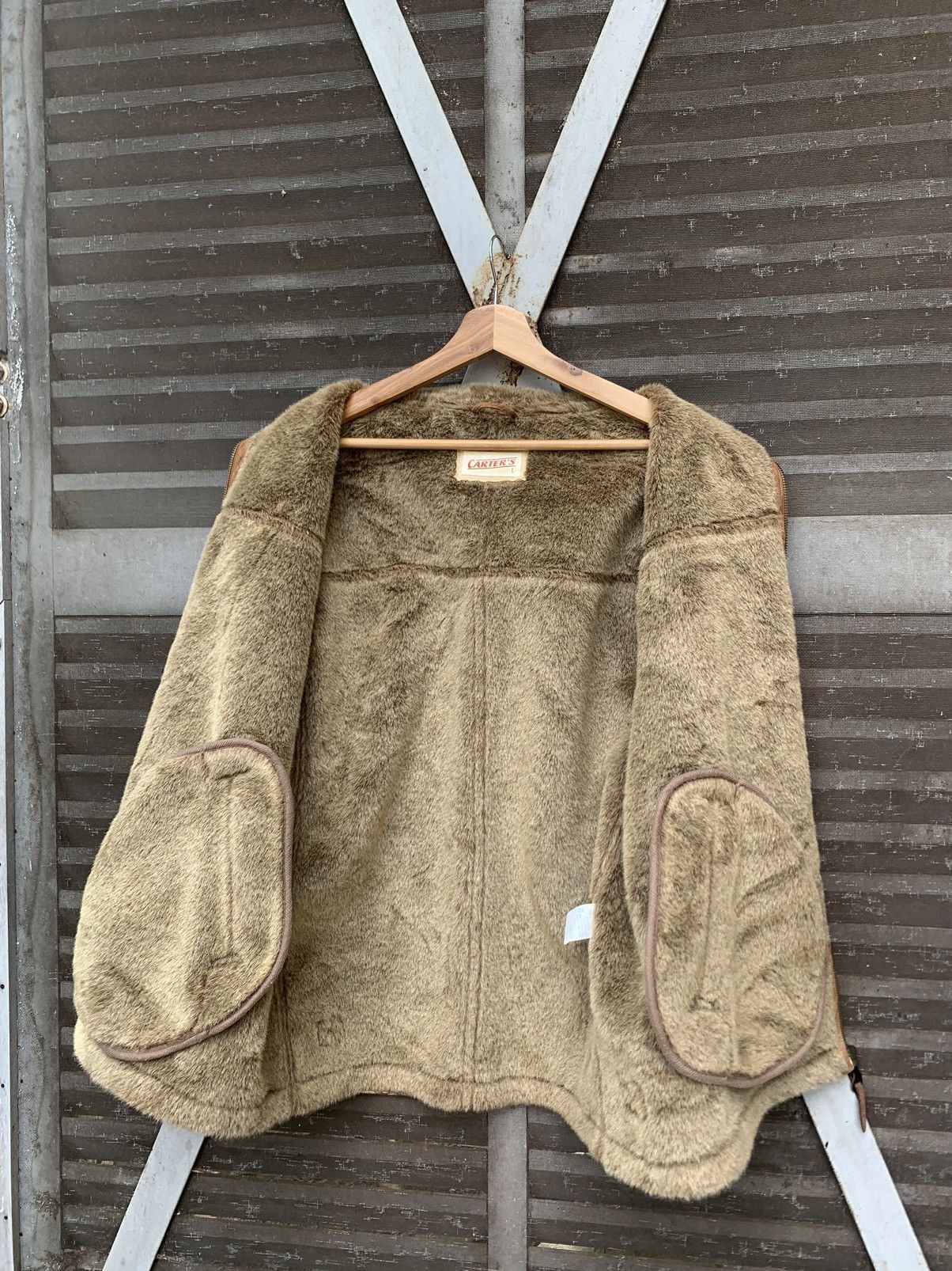Vintage 👹Vintage CARTER'S Fur Lining Brown Leather Jacket Size US L / EU 52-54 / 3 - 10 Thumbnail