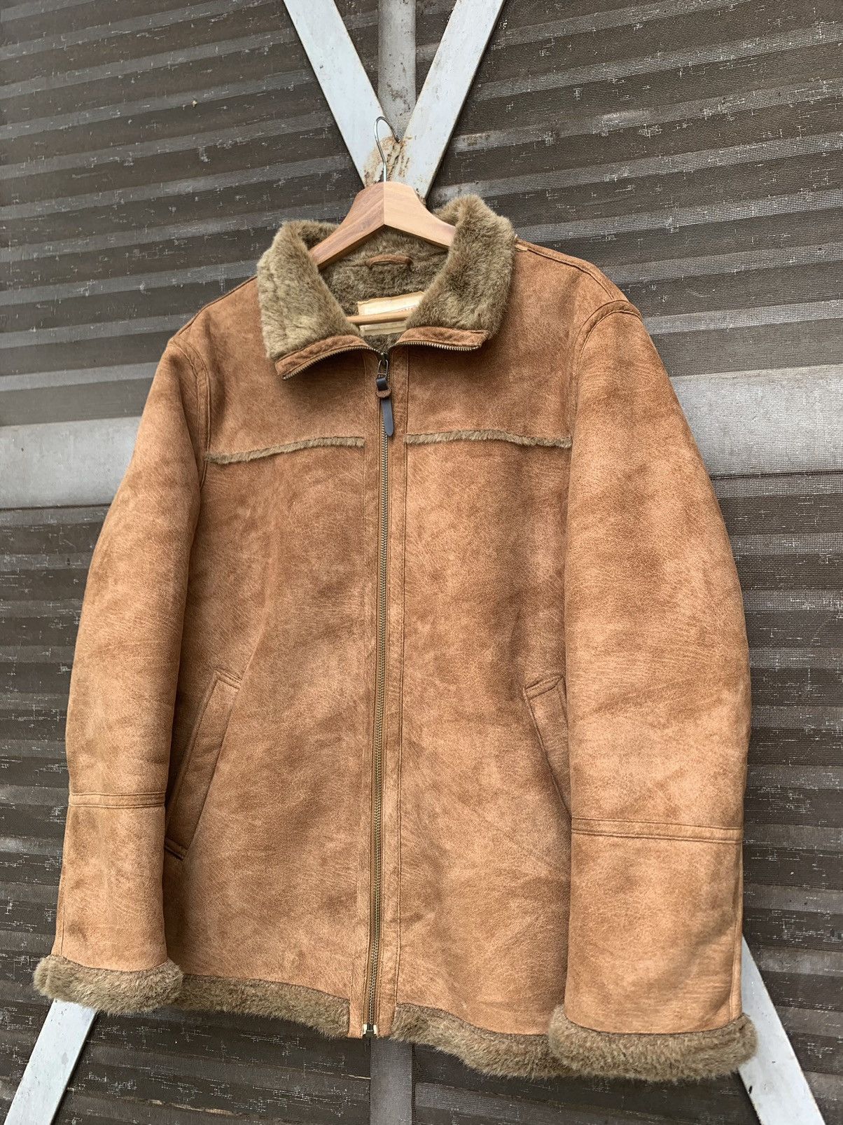 Vintage 👹Vintage CARTER'S Fur Lining Brown Leather Jacket Size US L / EU 52-54 / 3 - 1 Thumbnail
