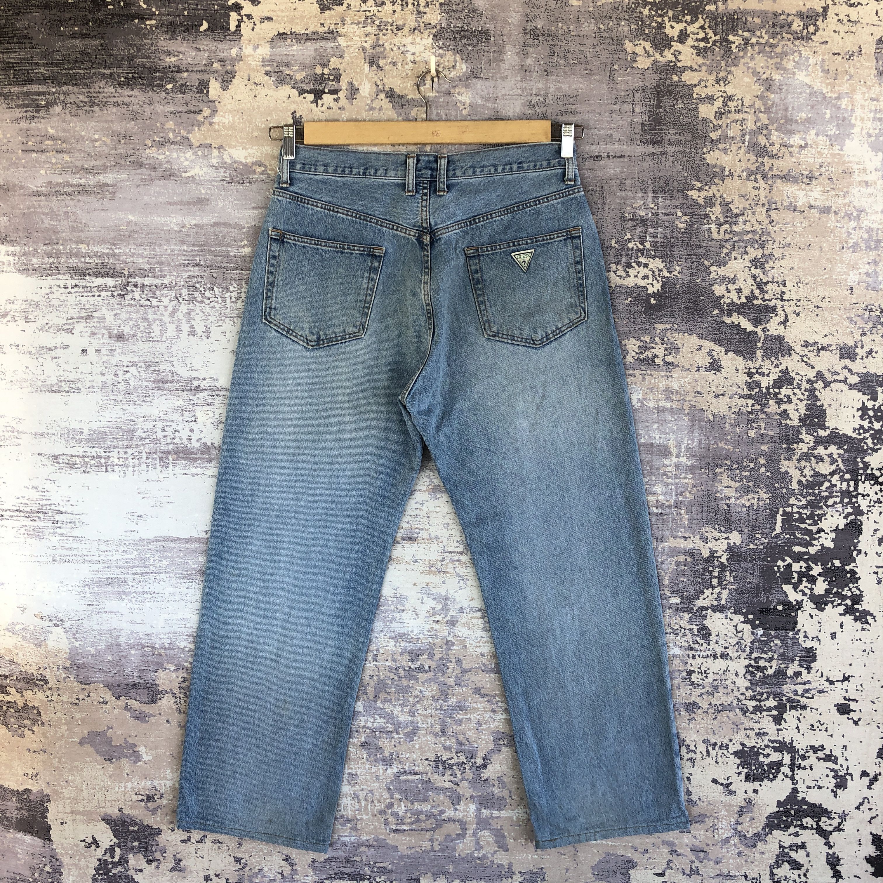 Guess Vintage 90s Guess Faded Blue Jeans Light Wash Denim Pants Size US 32 / EU 48 - 2 Thumbnail