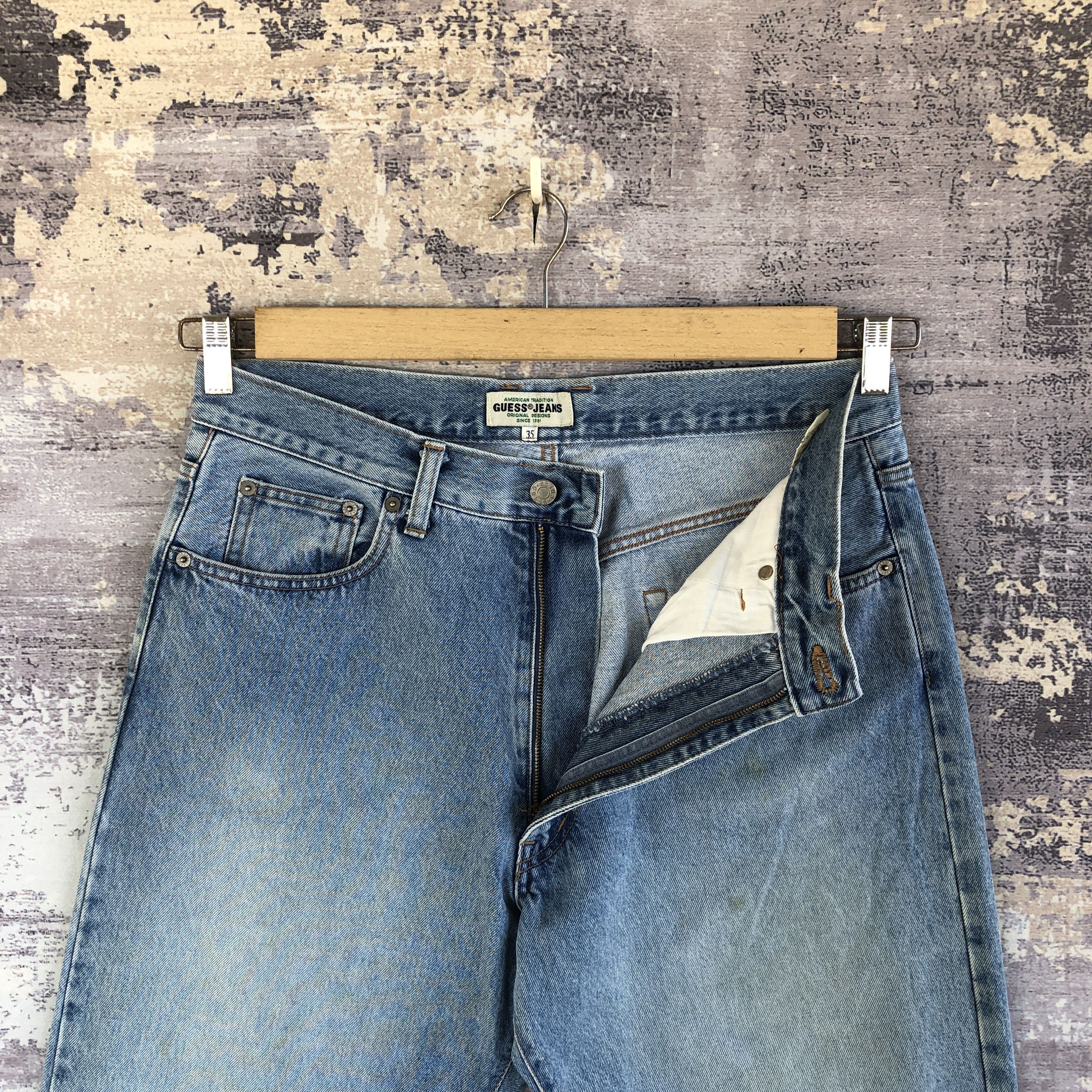 Guess Vintage 90s Guess Faded Blue Jeans Light Wash Denim Pants Size US 32 / EU 48 - 6 Thumbnail
