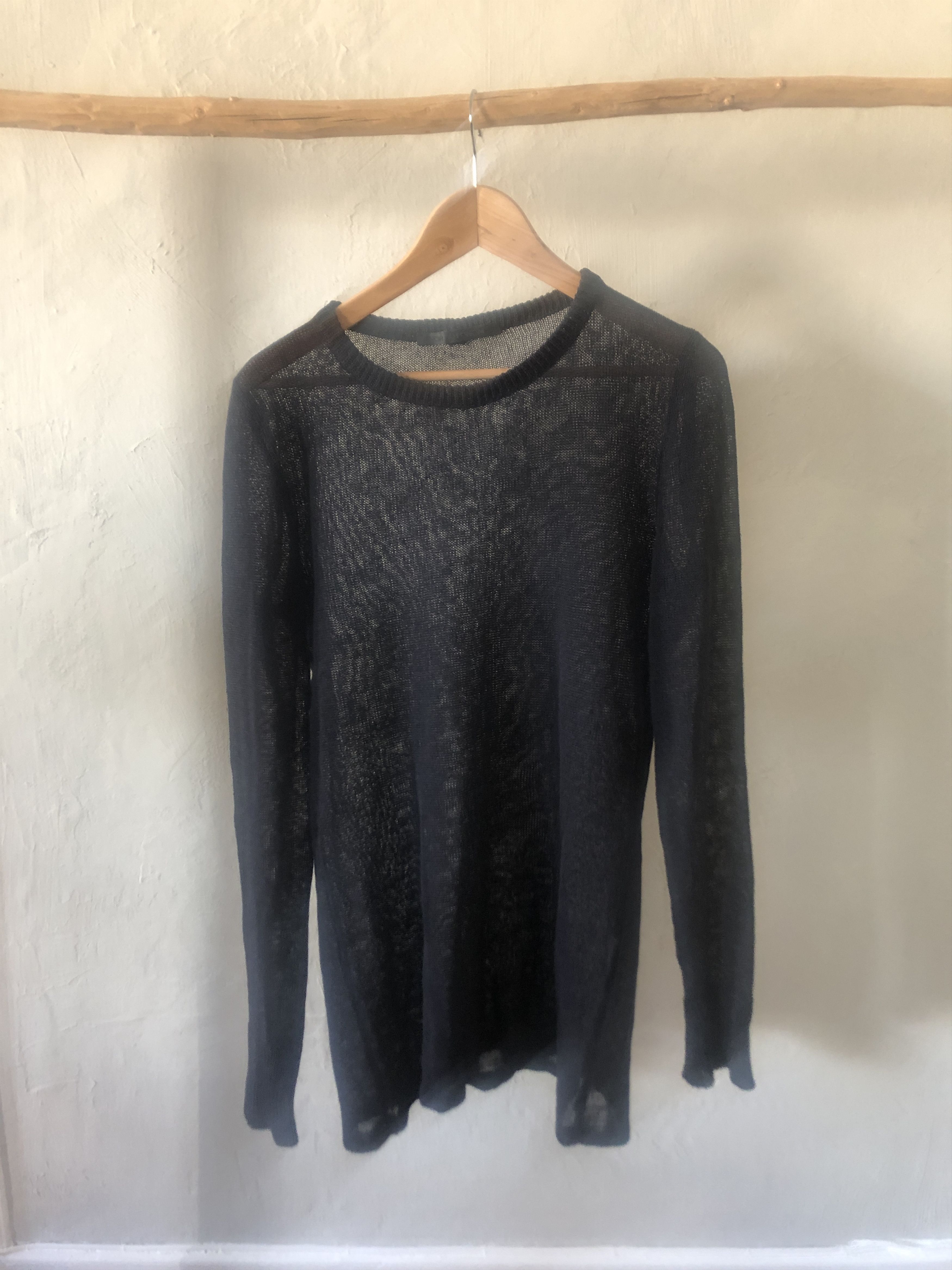 image of Nor Autonom Black Linen/cotton Sweater, Men's (Size Medium)