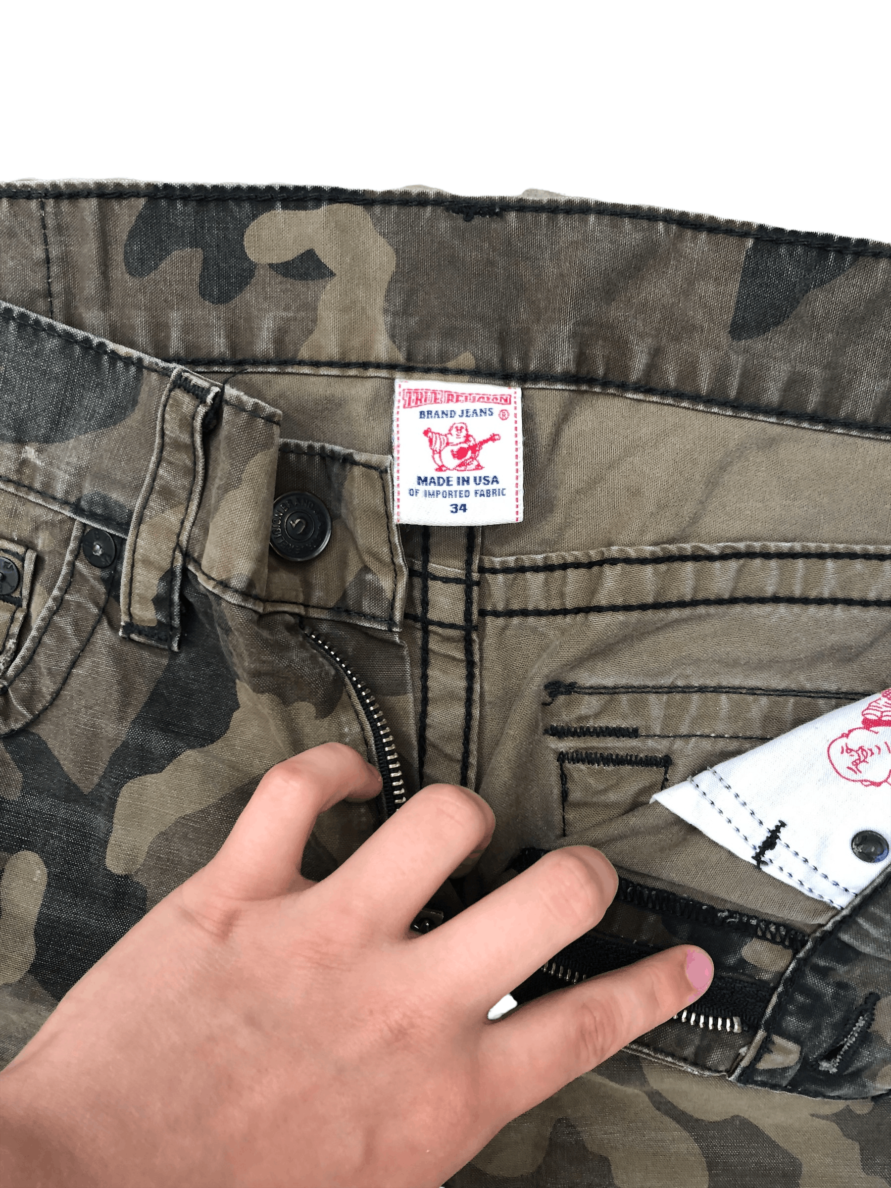 True Religion × Vintage Vintage True Religion Jean Shorts Size 34 RICKY CAMO Size US 34 / EU 50 - 5 Thumbnail