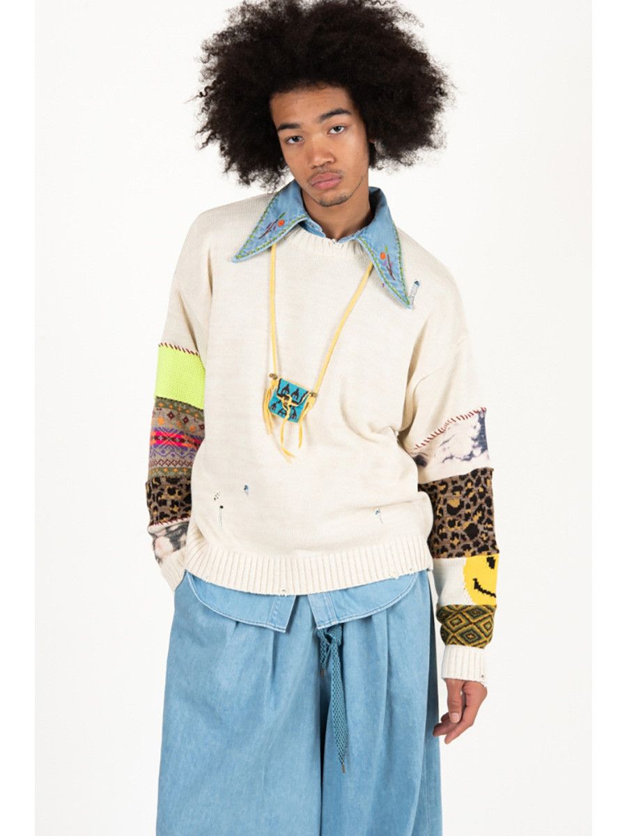 Kapital Kapital 5G Cotton Knit Hippie Sleeve Crewneck Sweater Size US L / EU 52-54 / 3 - 8 Thumbnail