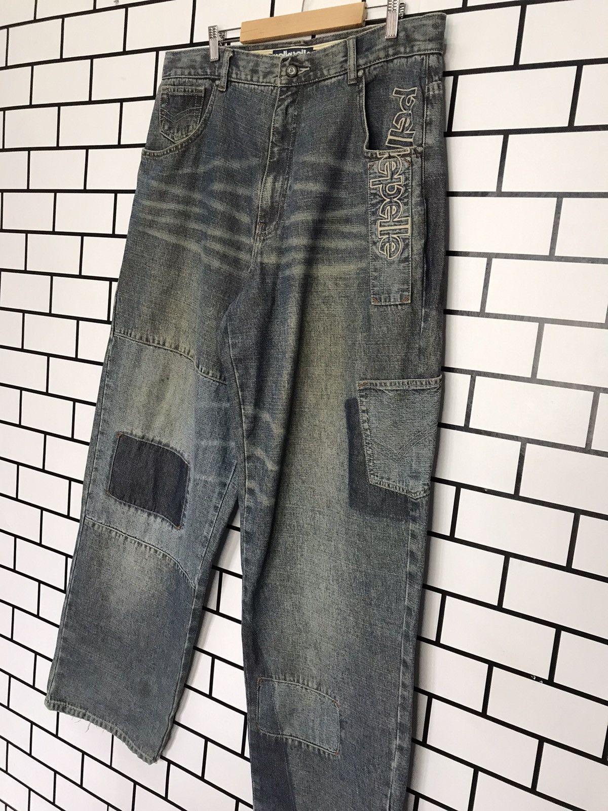 Marc Buchanan × Pelle Pelle Vtg Pelle Pelle Reconstructed Patchwork Iconic Hip Hop Denim Size US 36 / EU 52 - 3 Thumbnail