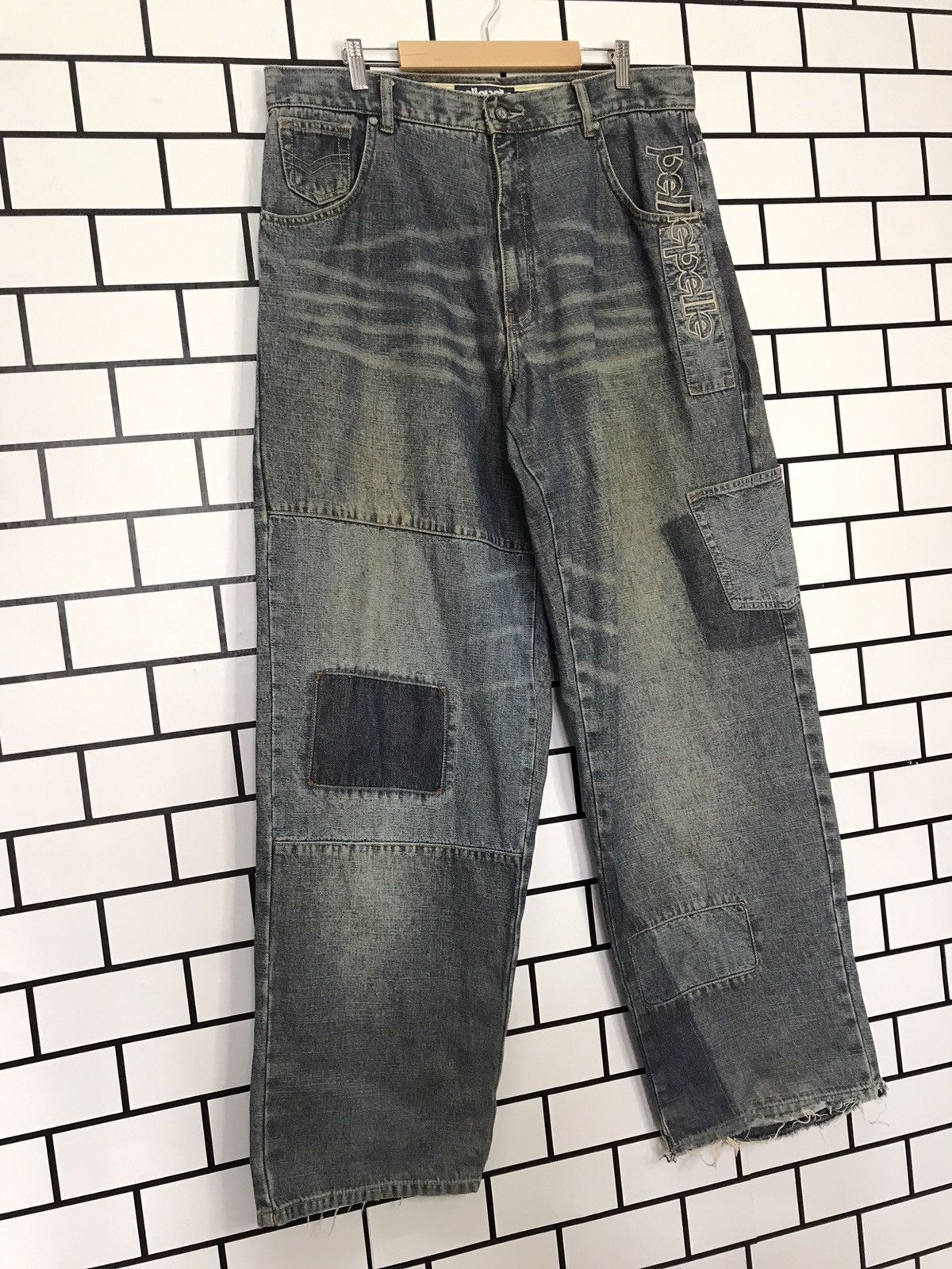 Marc Buchanan × Pelle Pelle Vtg Pelle Pelle Reconstructed Patchwork Iconic Hip Hop Denim Size US 36 / EU 52 - 2 Thumbnail