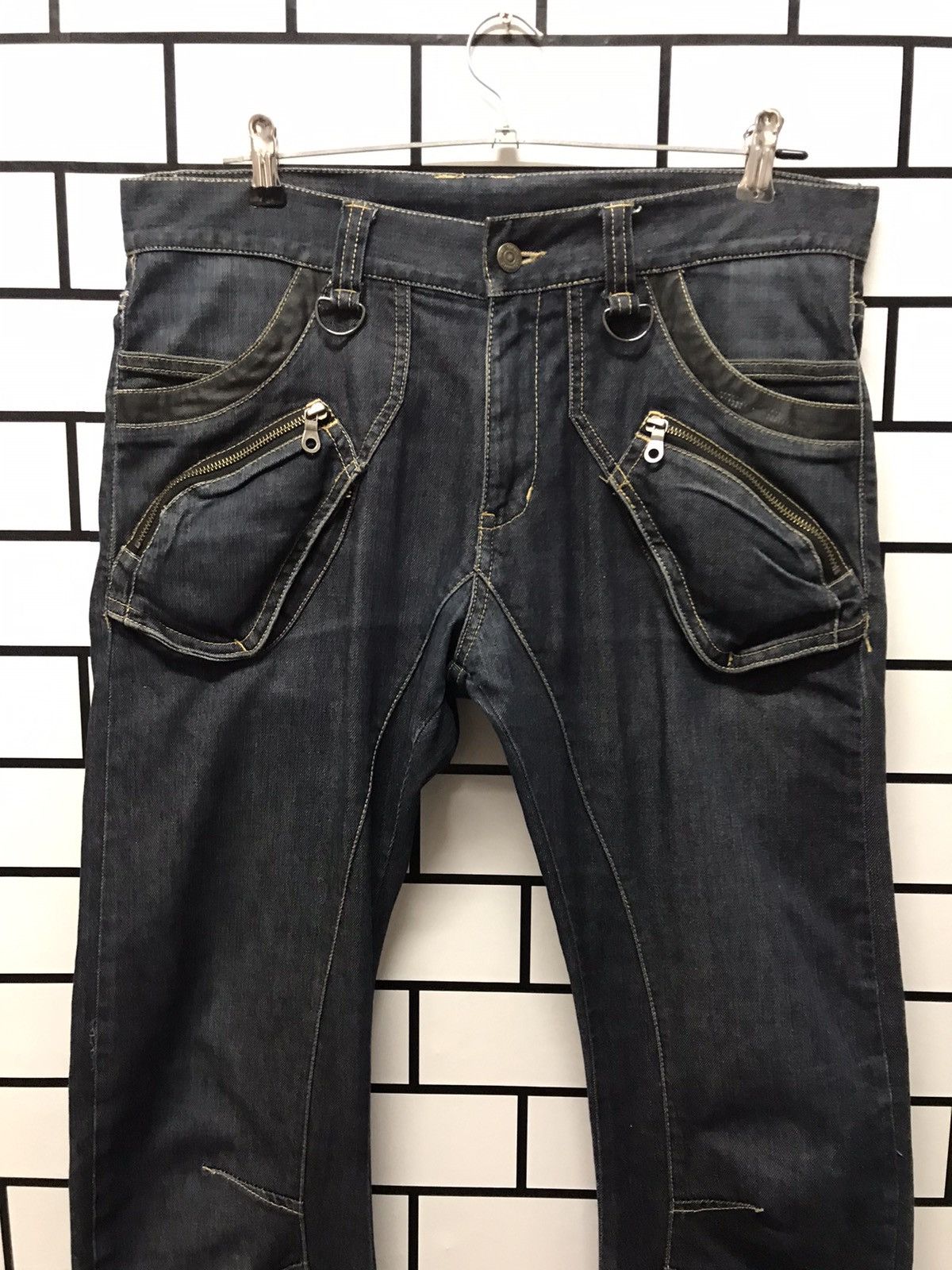 Japanese Brand × PPFM PPFM JAPAN MULTIPOCKET CURVE LEG BONDAGE DENIM PANTS Size US 34 / EU 50 - 4 Thumbnail