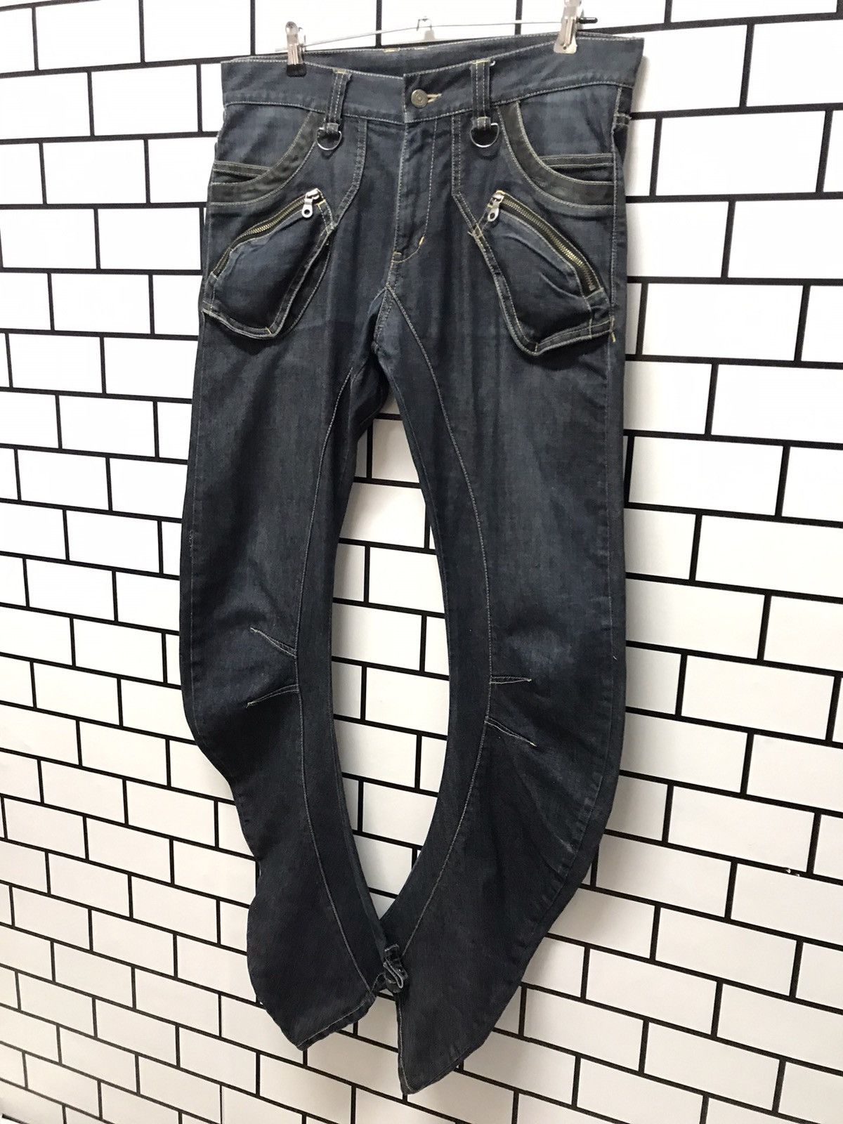 Japanese Brand × PPFM PPFM JAPAN MULTIPOCKET CURVE LEG BONDAGE DENIM PANTS Size US 34 / EU 50 - 3 Thumbnail
