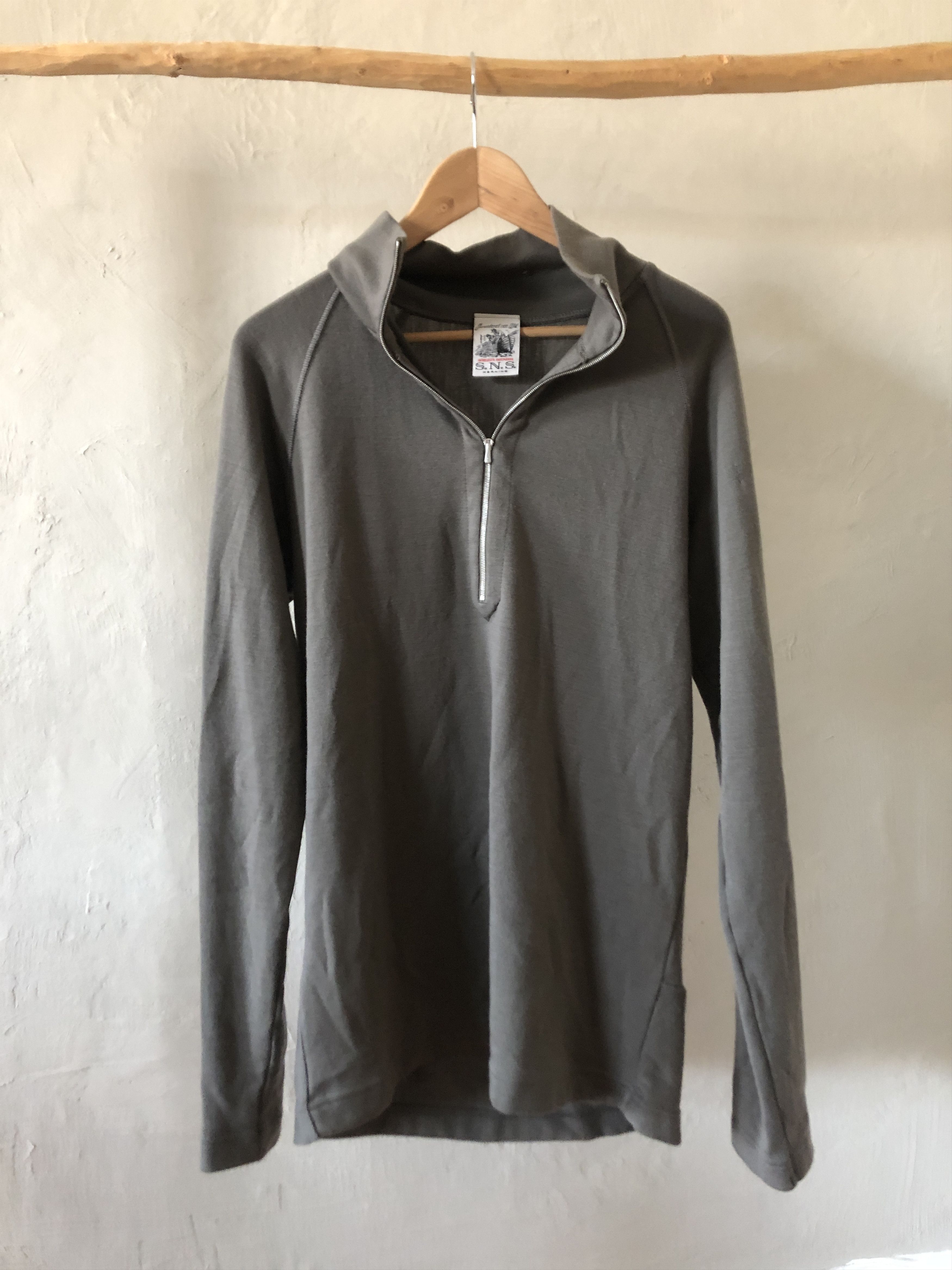 image of S N S Herning S.n.s. Herning Merino Wool Half Zip-Up Sweater in Brown/Dust, Men's (Size XL)