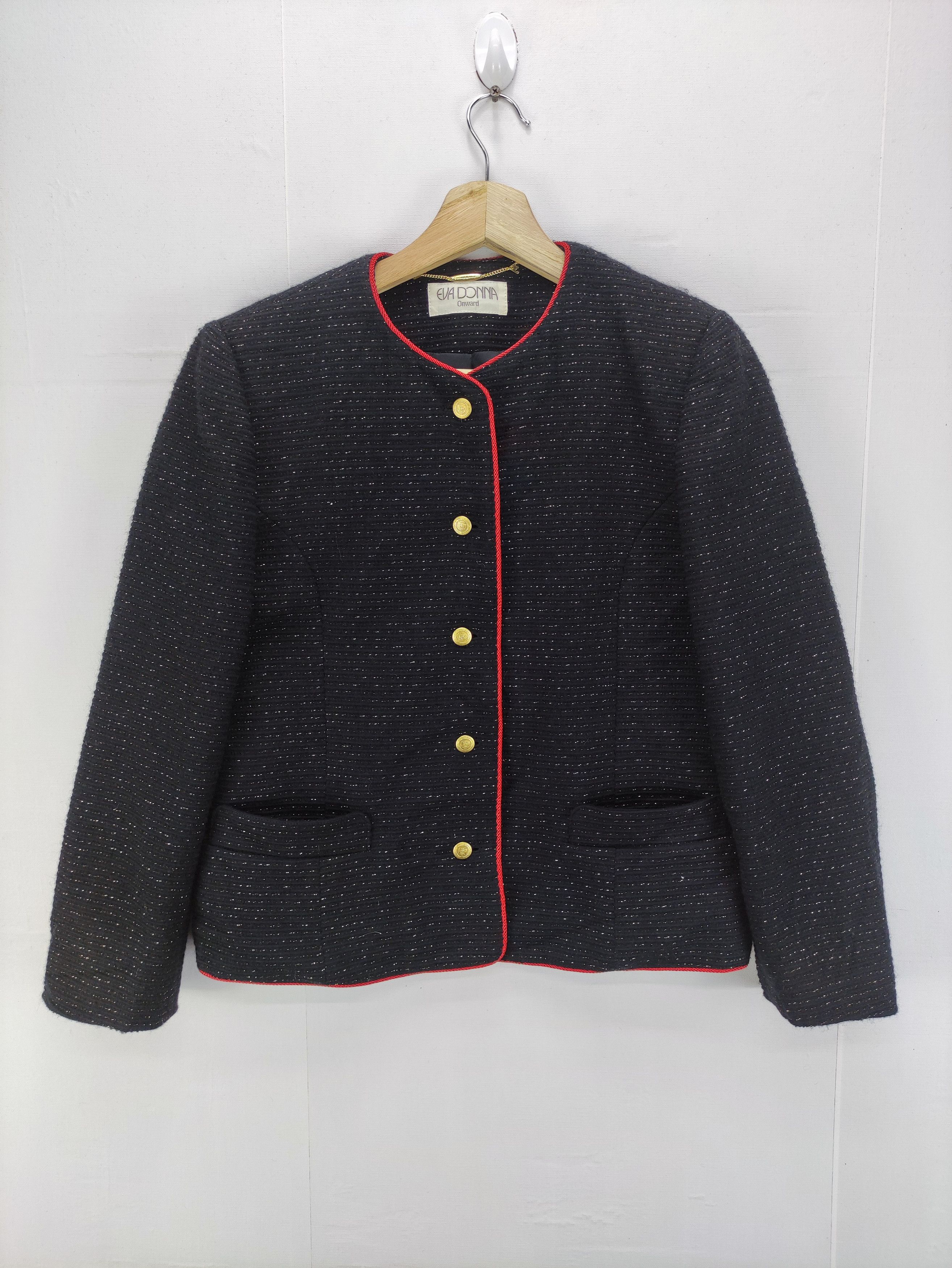 image of Vintage Jacket Coat Blazer By Eva Dcnna in Black/Gold, Women's (Size XS)