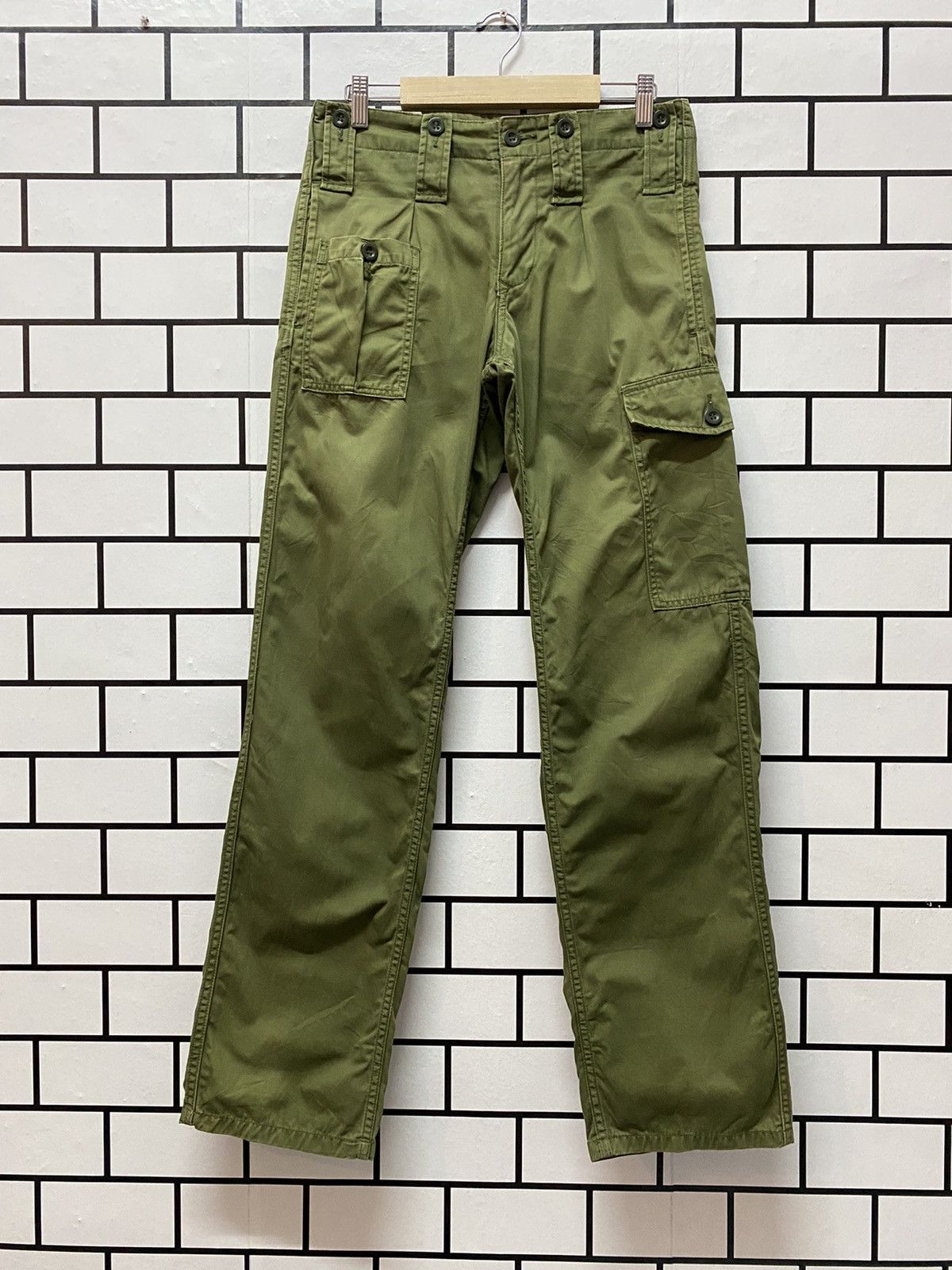 image of Surplus Vintage Back Number Japan Cargo Combat Bush Pants in Dark Olive, Men's (Size 29)