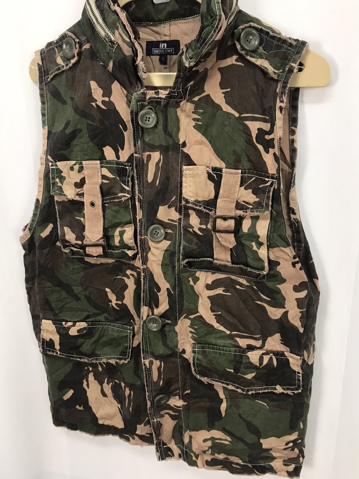 Japanese Brand Vest multipocket camo hidden hoodie by insolent Size US M / EU 48-50 / 2 - 5 Thumbnail