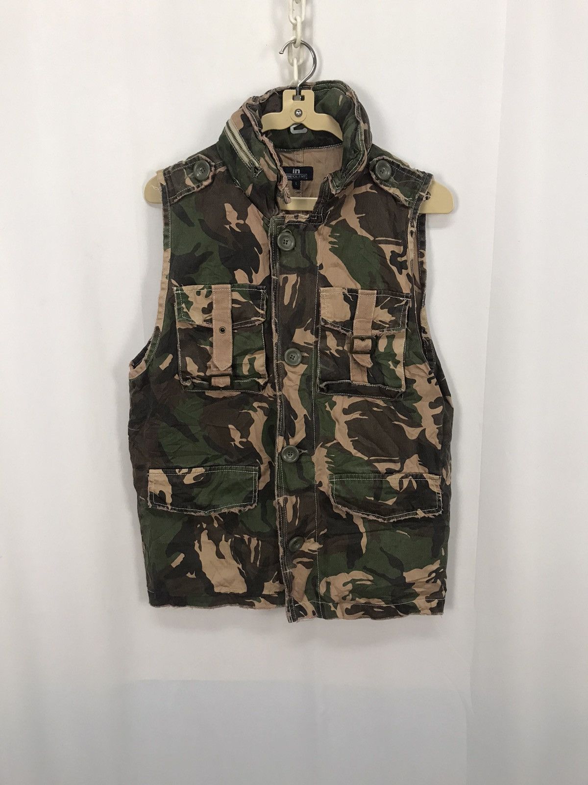Japanese Brand Vest multipocket camo hidden hoodie by insolent Size US M / EU 48-50 / 2 - 7 Thumbnail