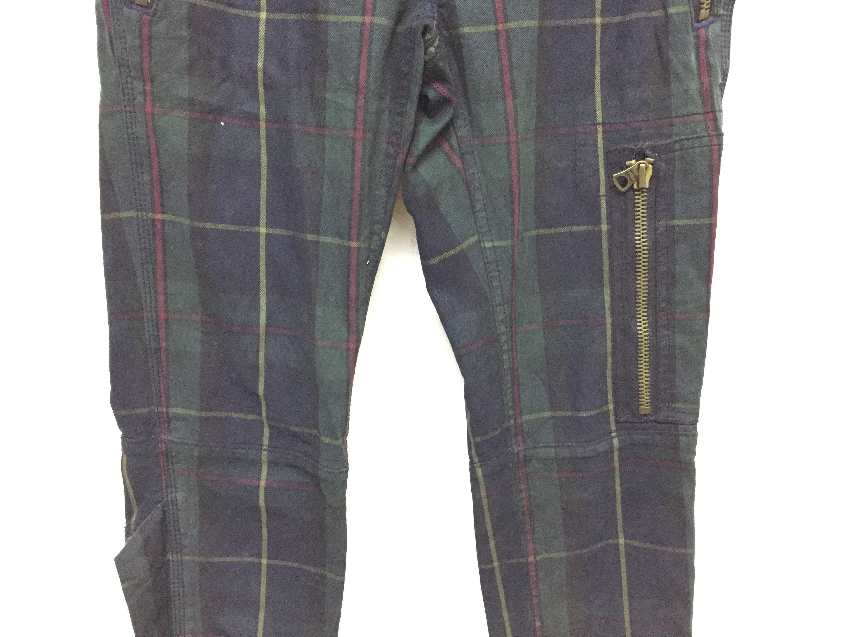 Polo Ralph Lauren Vtg Black watch tartan heavy rider zipper cargo pants Size 30" / US 8 / IT 44 - 3 Thumbnail