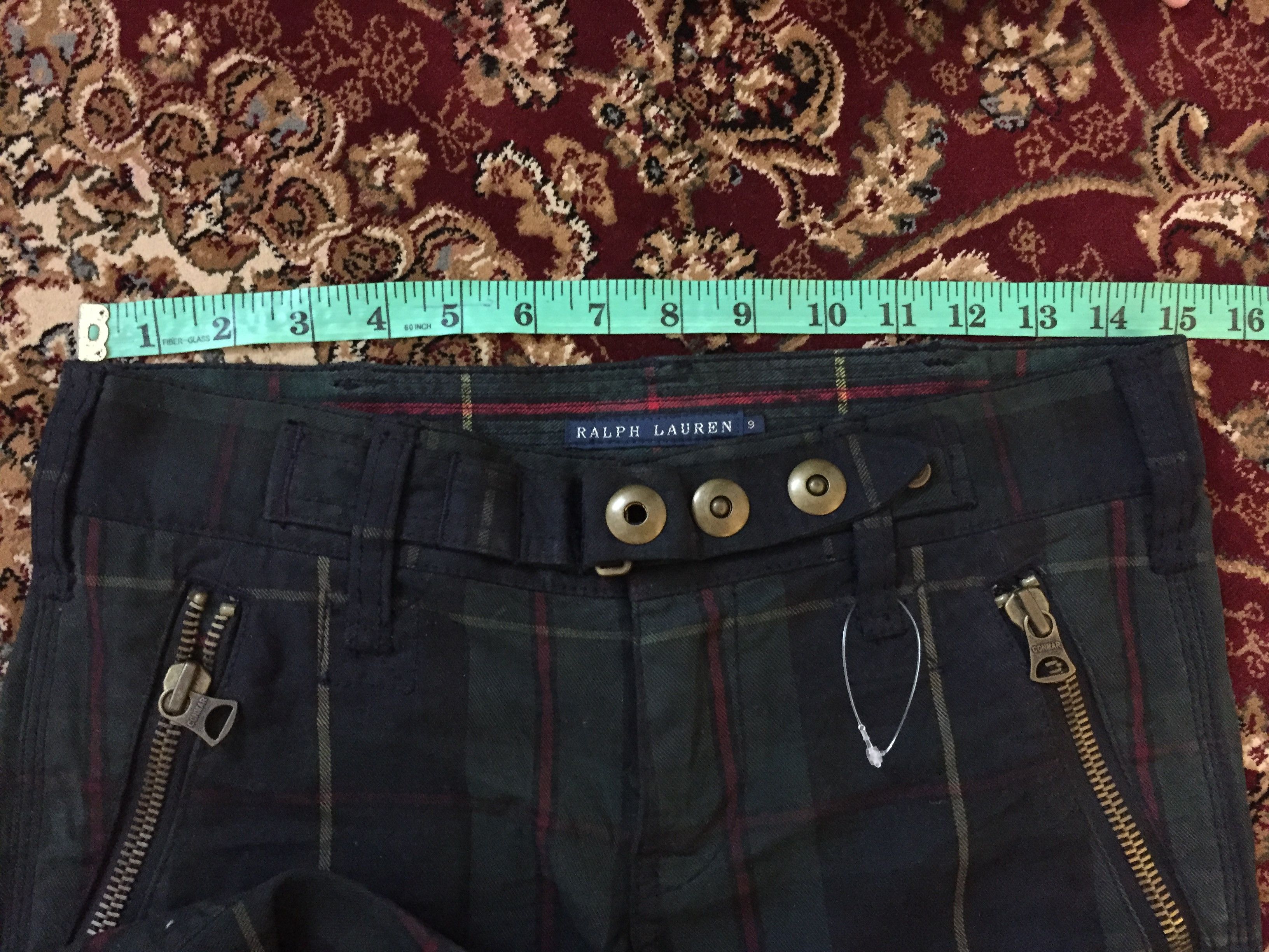 Polo Ralph Lauren Vtg Black watch tartan heavy rider zipper cargo pants Size 30" / US 8 / IT 44 - 13 Thumbnail