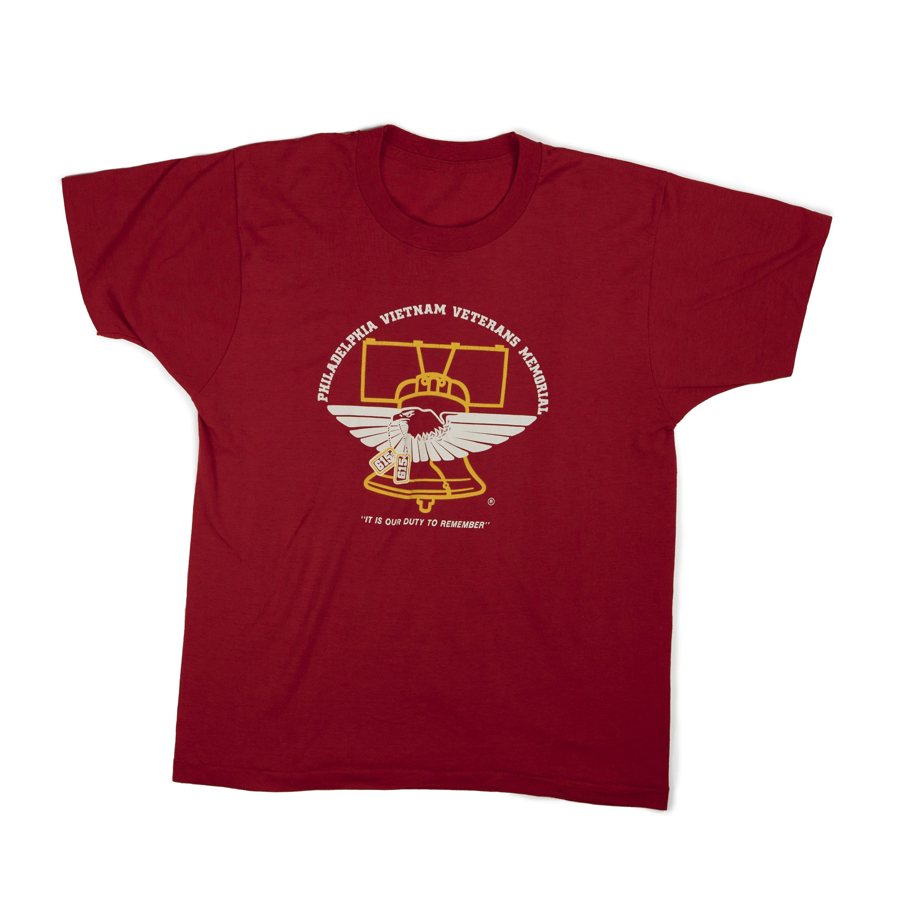 Vintage 1980's Philadelphia Vietnam Memorial Tee Shirt Red