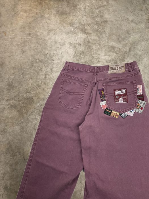 Vintage Vintage Bugle Boy Jeans Dark Pink Denim Jeans Patchwork 32