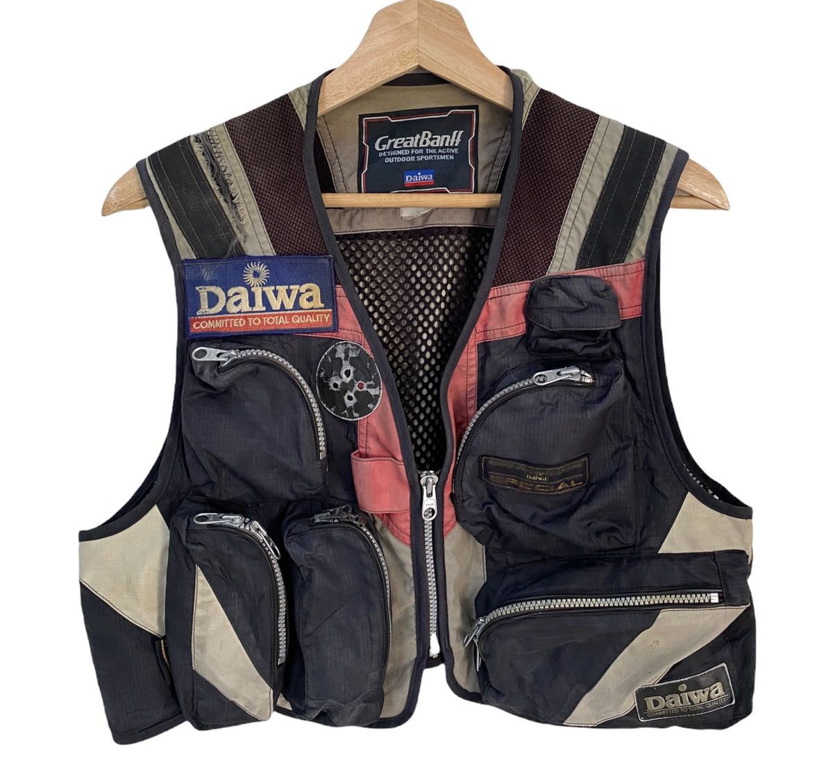 DAIWA 🇯🇵Vintage Daiwa Tactical Parachute Pocket Utility Vest Size US S / EU 44-46 / 1 - 5 Thumbnail