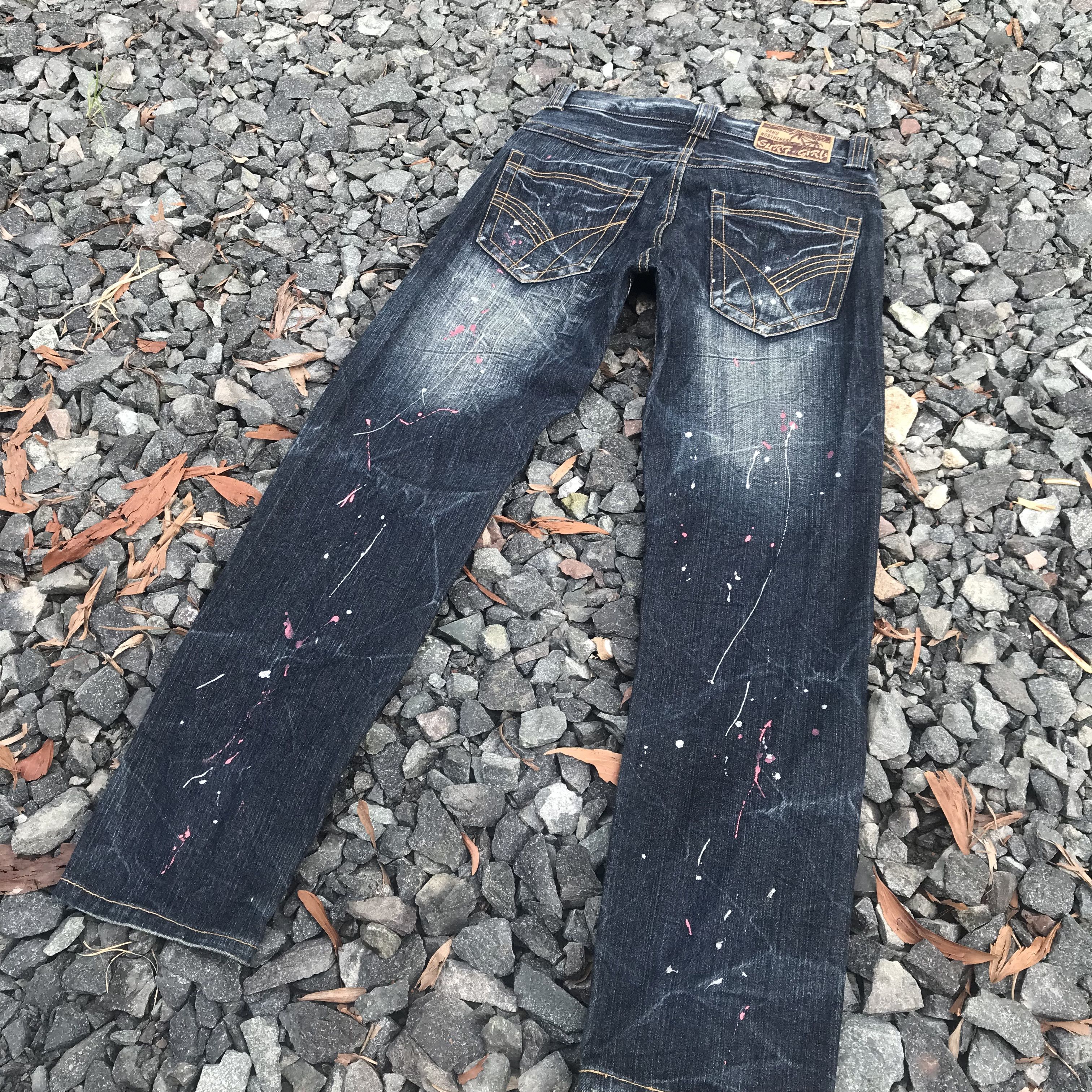 Japanese Brand Northshore splatter paint herringbone wash denim Waist 29x30 Size US 29 - 7 Thumbnail