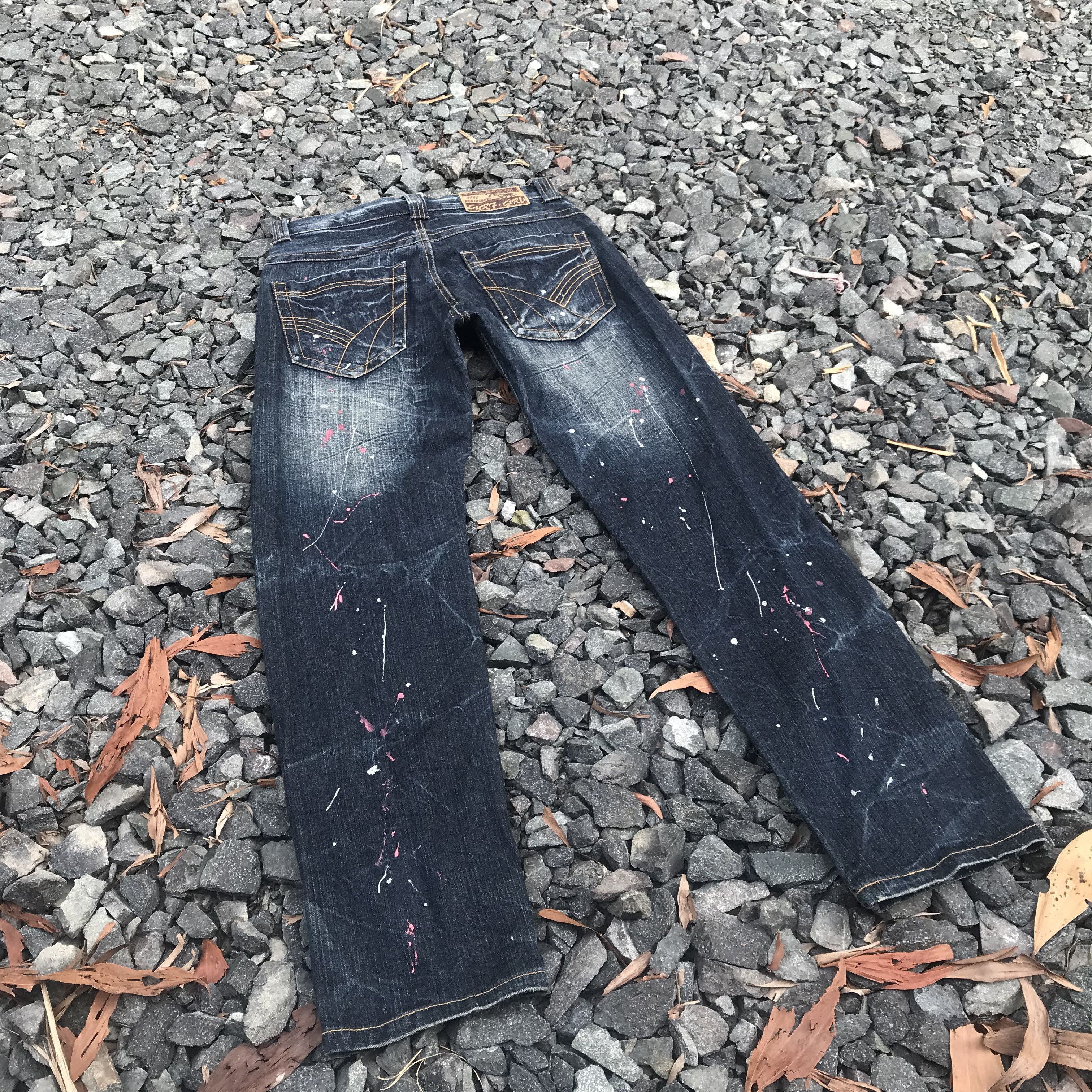 Japanese Brand Northshore splatter paint herringbone wash denim Waist 29x30 Size US 29 - 5 Thumbnail