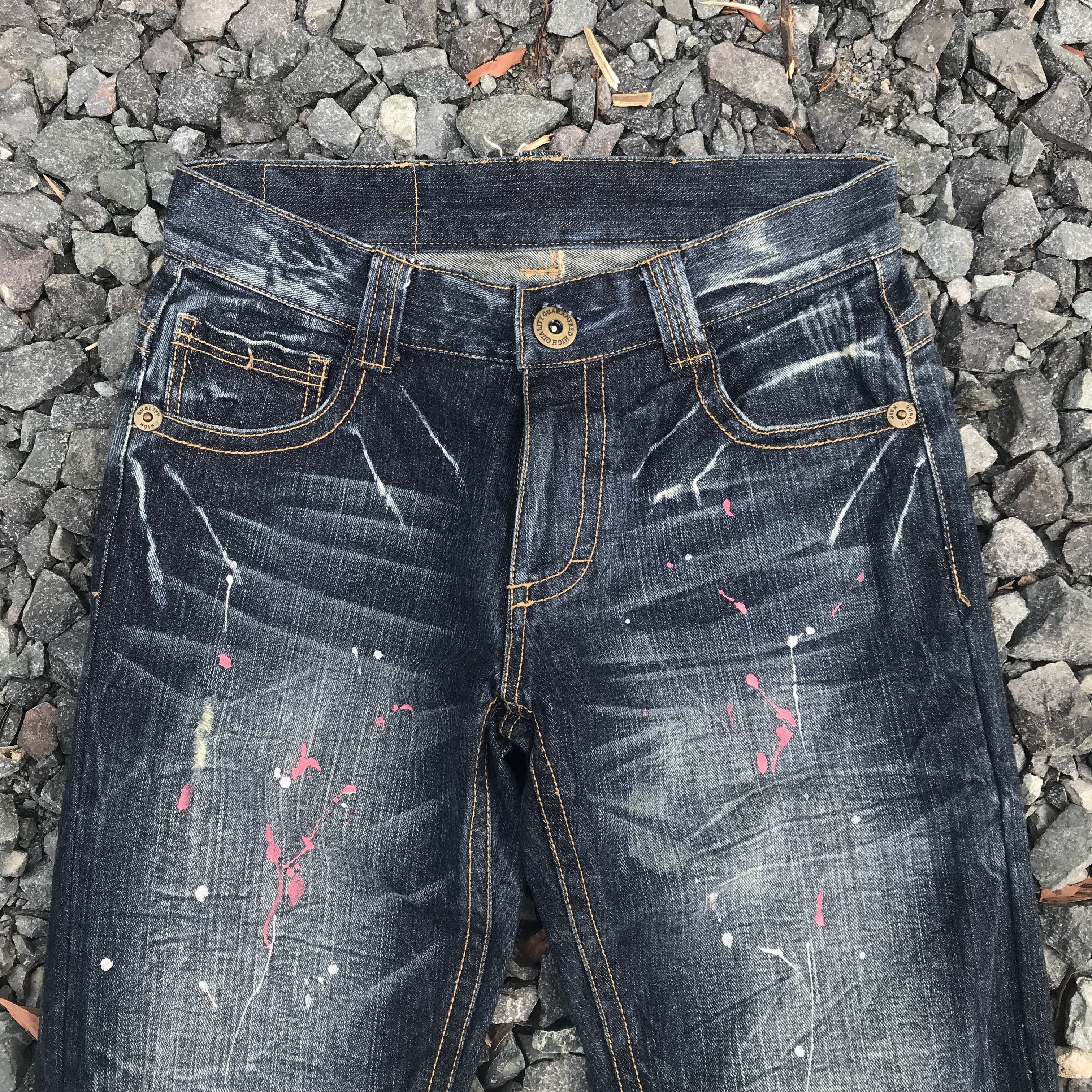 Japanese Brand Northshore splatter paint herringbone wash denim Waist 29x30 Size US 29 - 4 Thumbnail