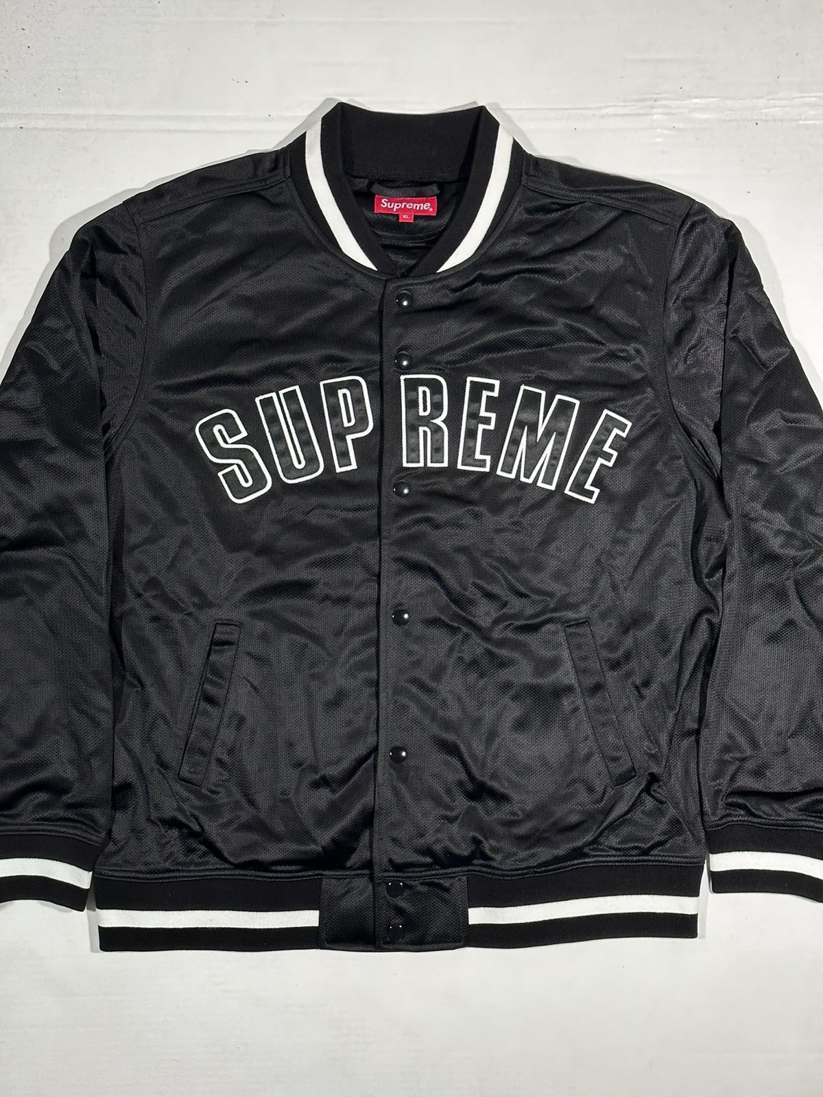 Supreme SUPREME VARSITY MESH JACKET BLACK SS16 | Grailed