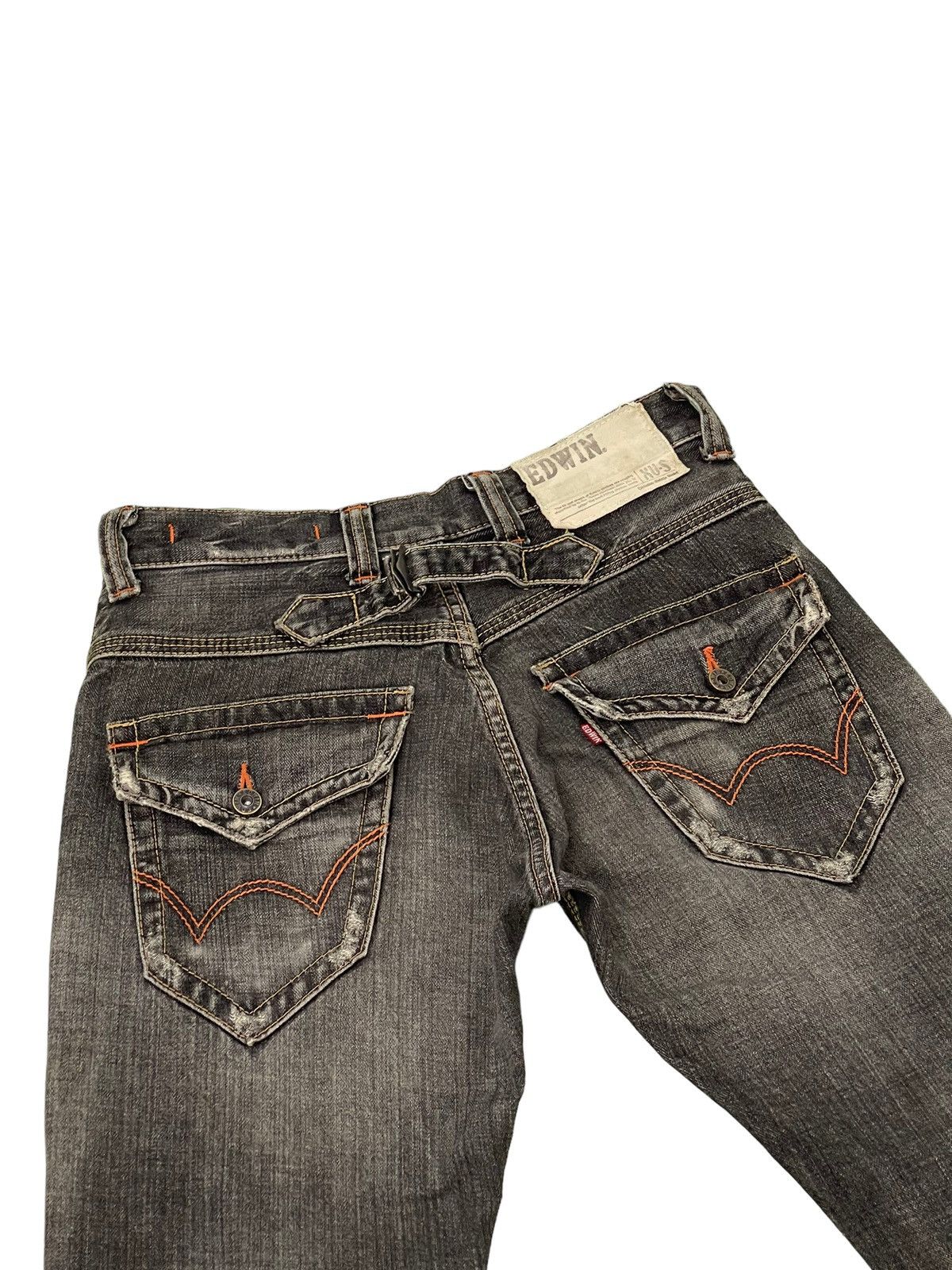 Japanese Brand Flare Jeans Edwin Japan Distress Denim Boot Cut 2🟦7 Size US 31 - 18 Thumbnail