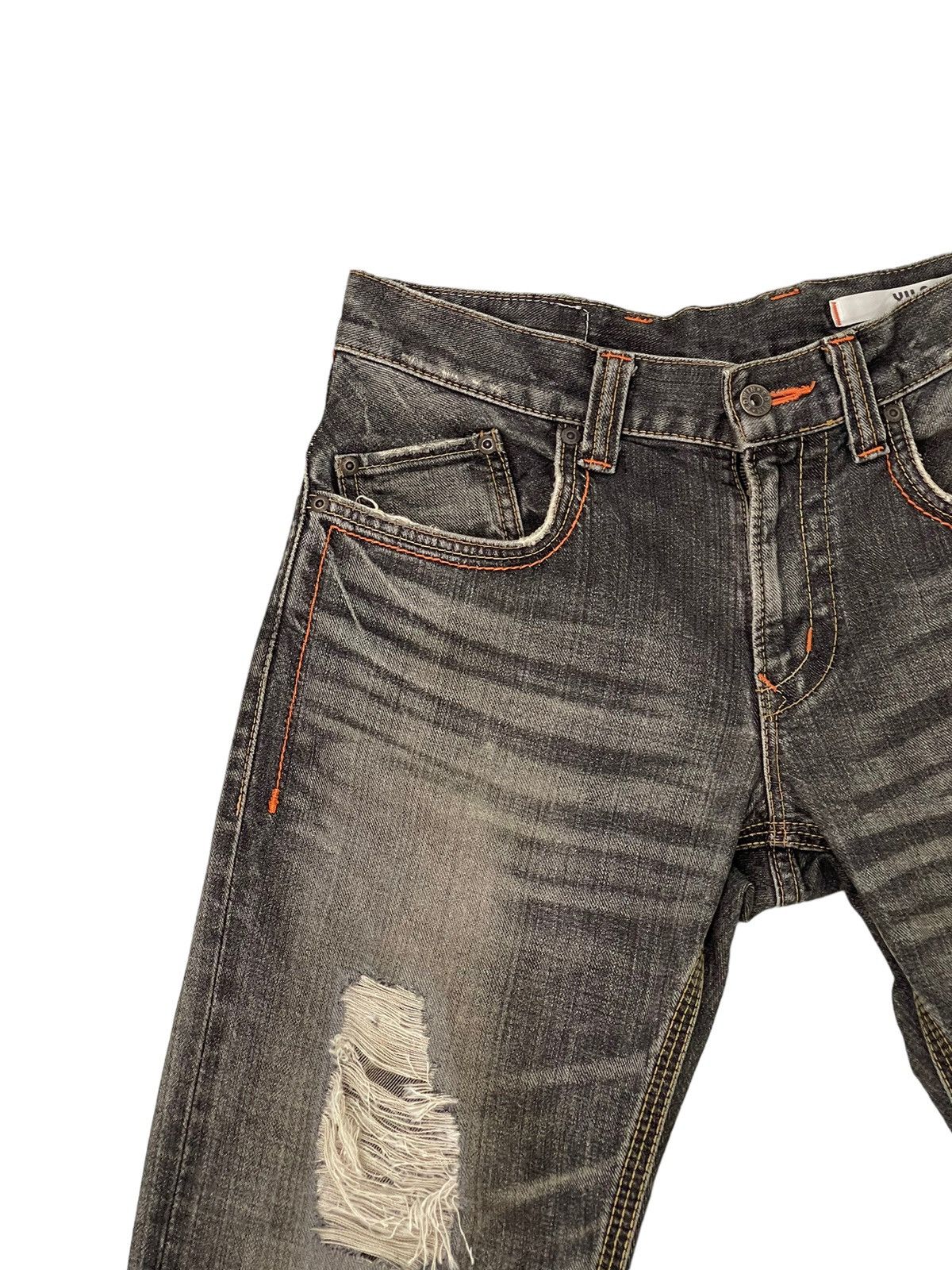 Japanese Brand Flare Jeans Edwin Japan Distress Denim Boot Cut 2🟦7 Size US 31 - 8 Thumbnail