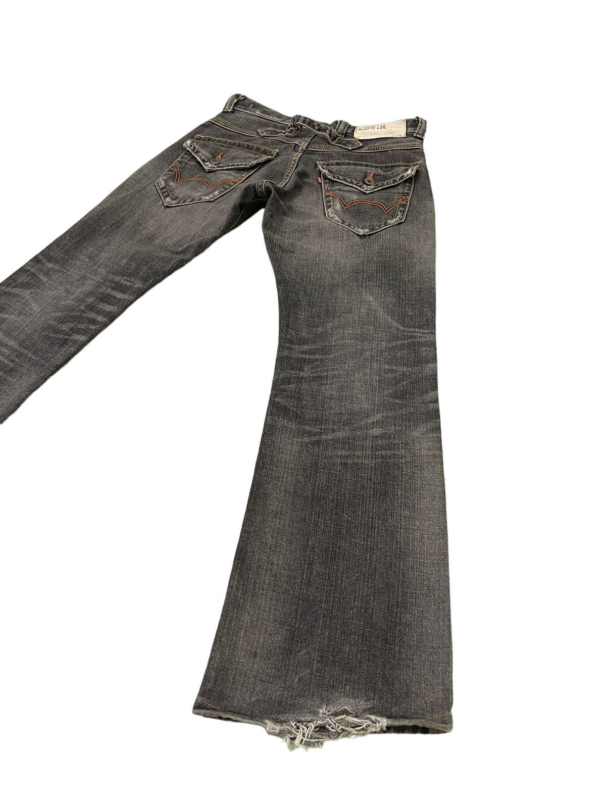 Japanese Brand Flare Jeans Edwin Japan Distress Denim Boot Cut 2🟦7 Size US 31 - 13 Thumbnail