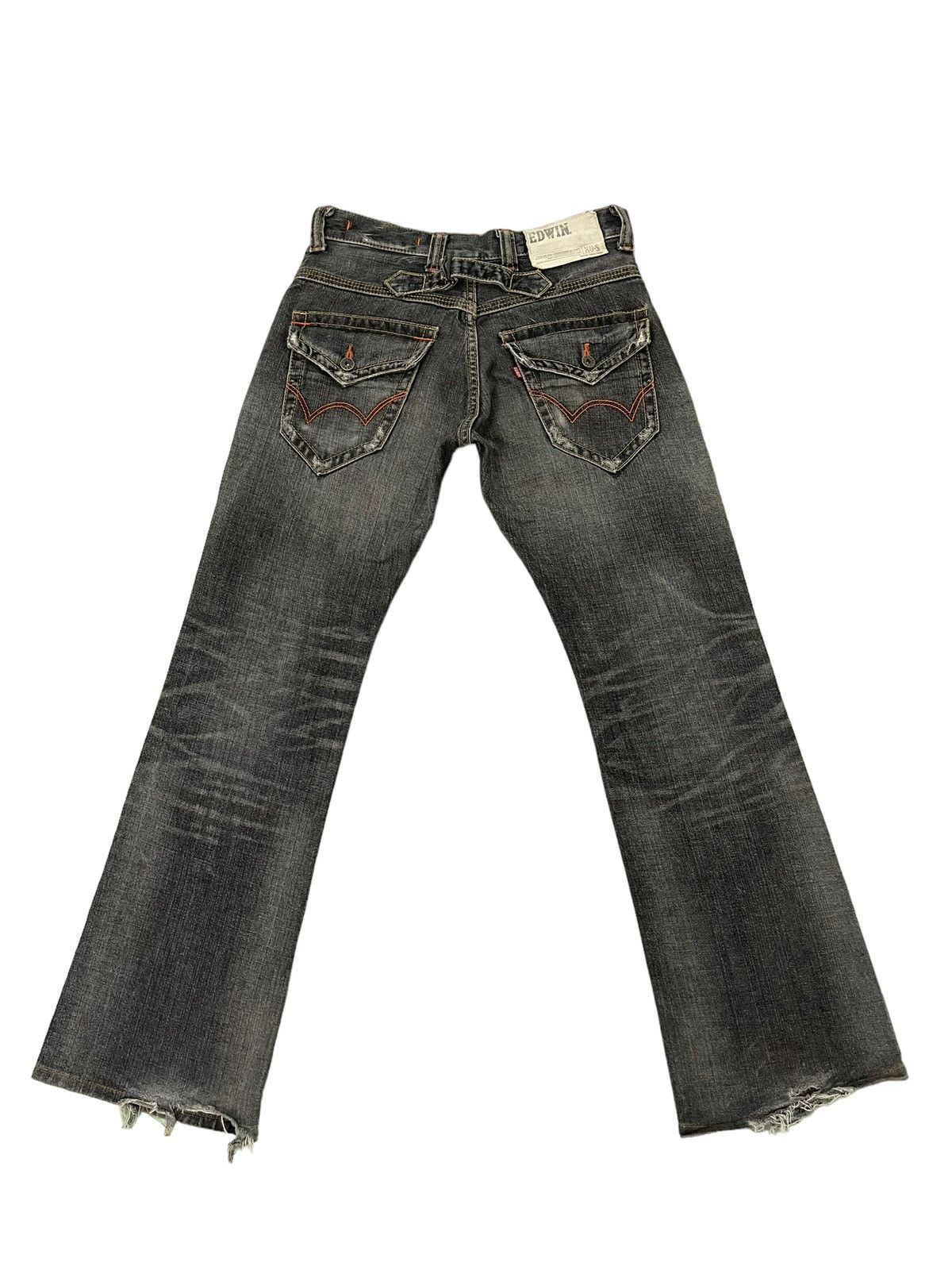 Japanese Brand Flare Jeans Edwin Japan Distress Denim Boot Cut 2🟦7 Size US 31 - 11 Thumbnail