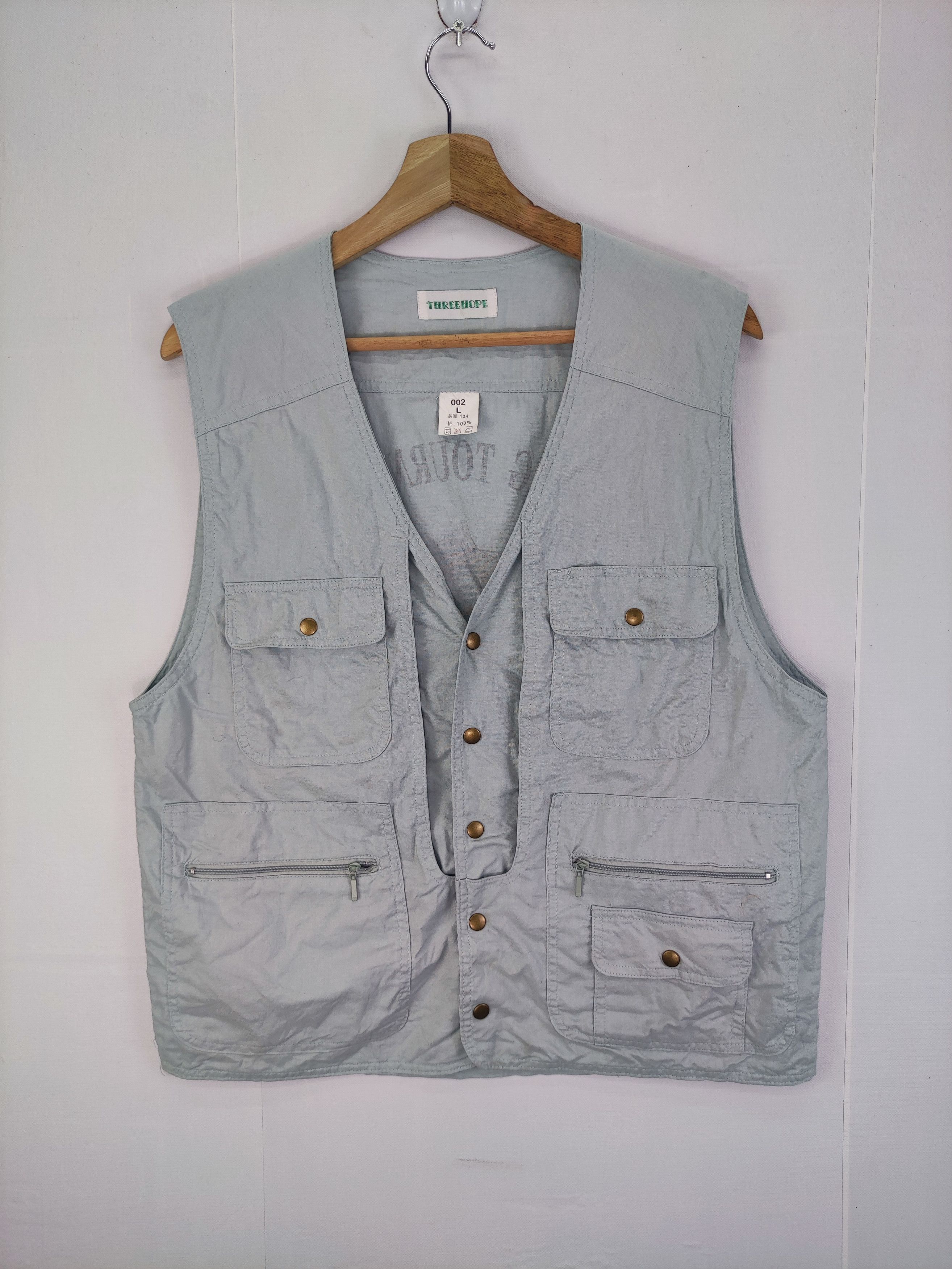 Japanese Brand Vintage Fishing Vest Snap Button By Three Hope Size US M / EU 48-50 / 2 - 2 Thumbnail