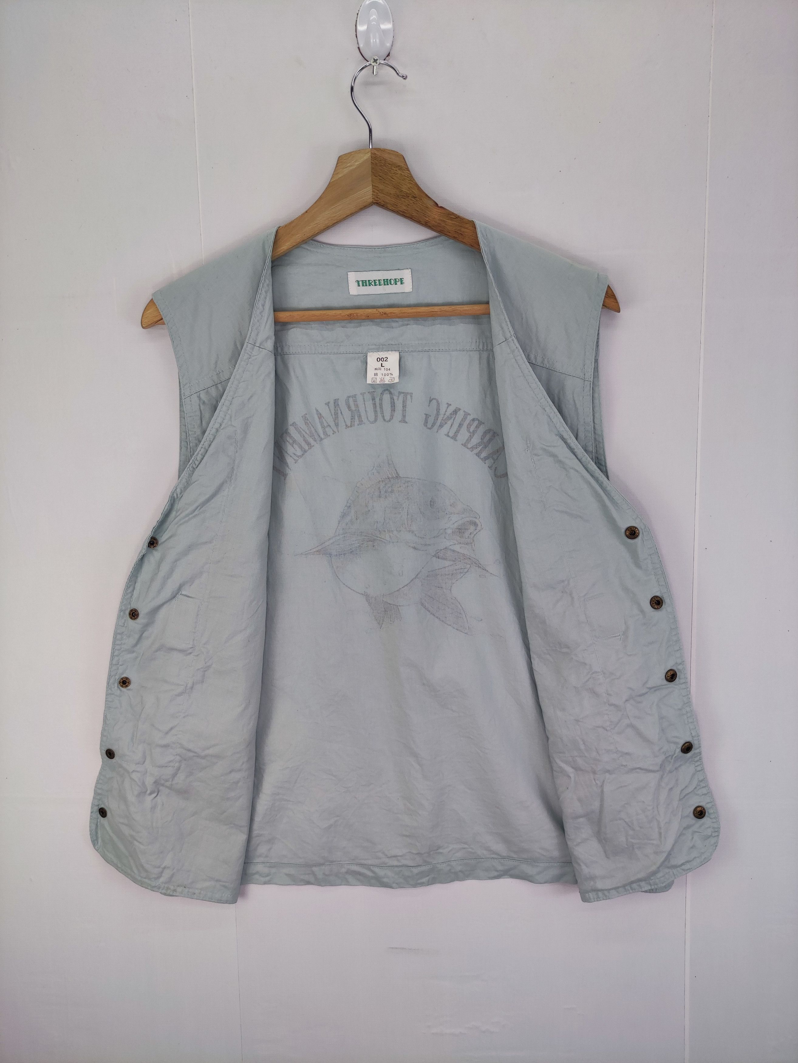 Japanese Brand Vintage Fishing Vest Snap Button By Three Hope Size US M / EU 48-50 / 2 - 3 Thumbnail